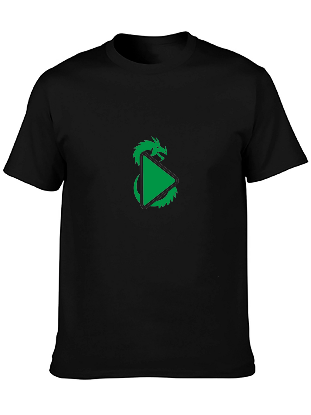 Dragon Play Button Graphic Tee - Modern Style