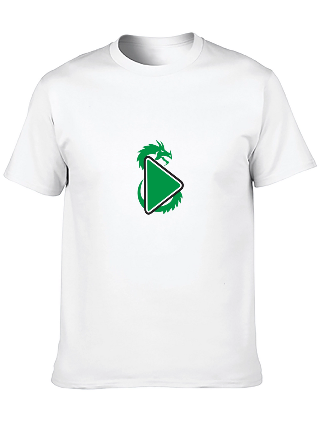 Dragon Play Button Graphic Tee - Modern Style