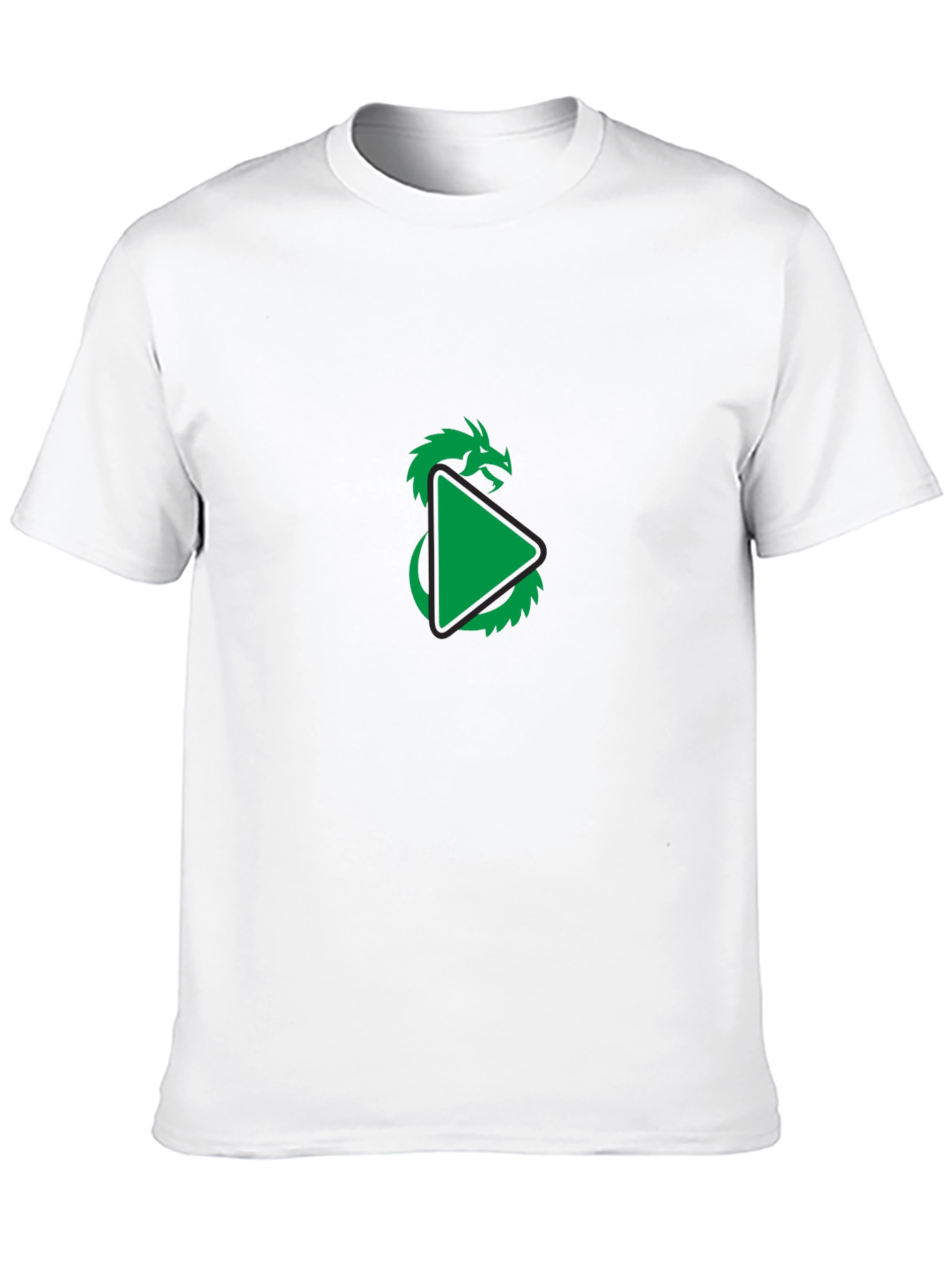 Dragon Play Button Graphic Tee - Modern Style