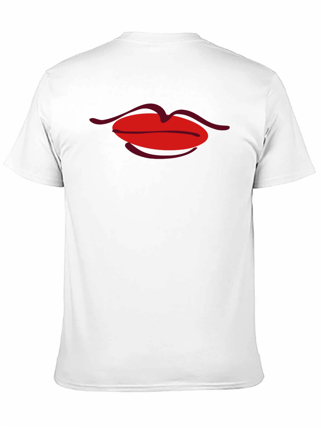 Red Lips Graphic Black T-Shirt