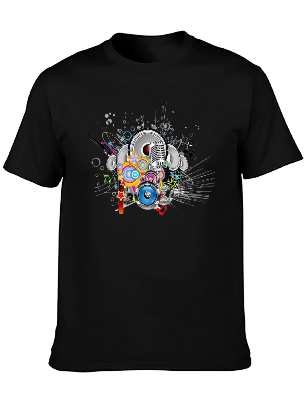 Retro Music Graphic Black T-Shirt