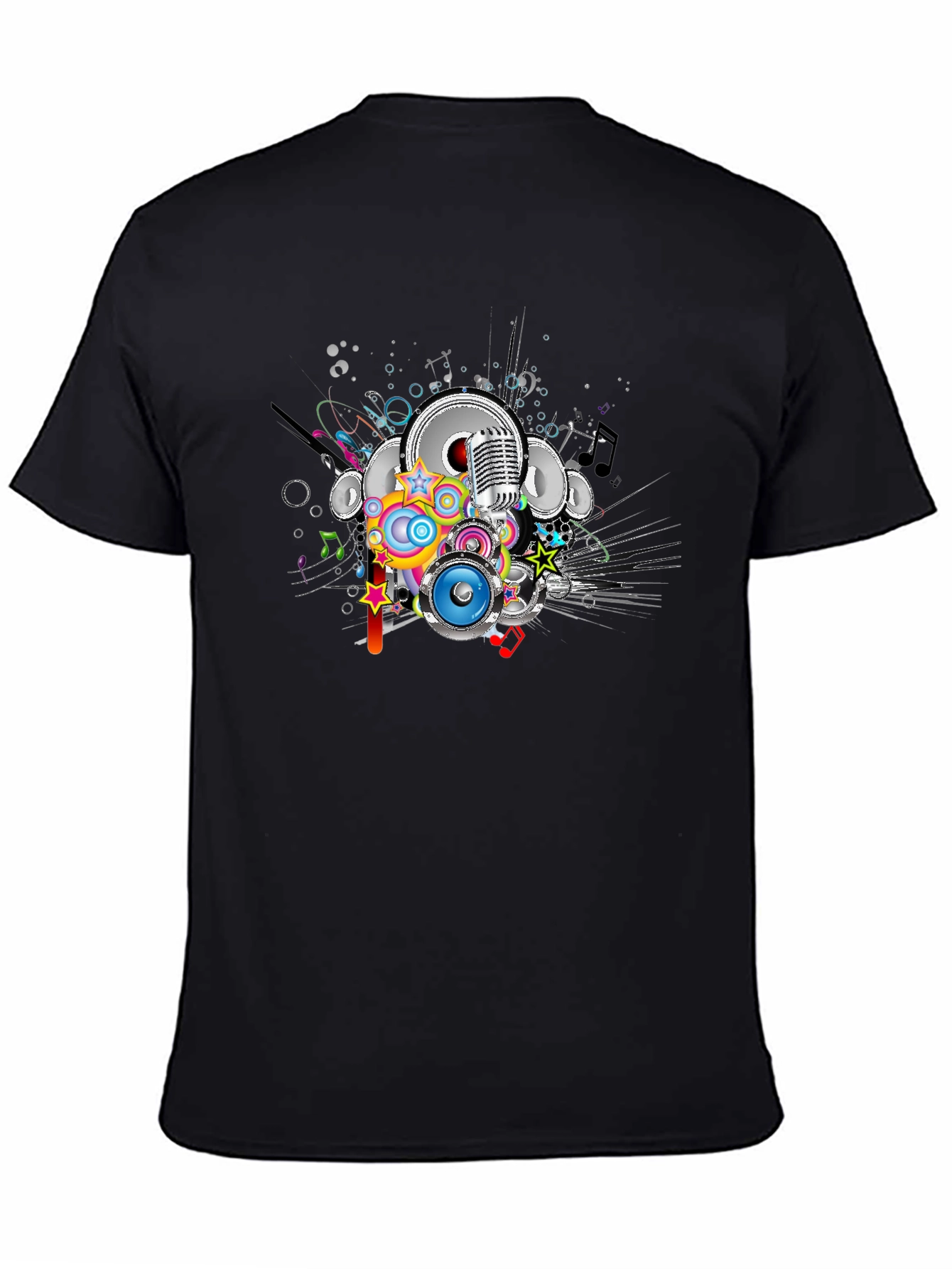Retro Music Graphic Black T-Shirt
