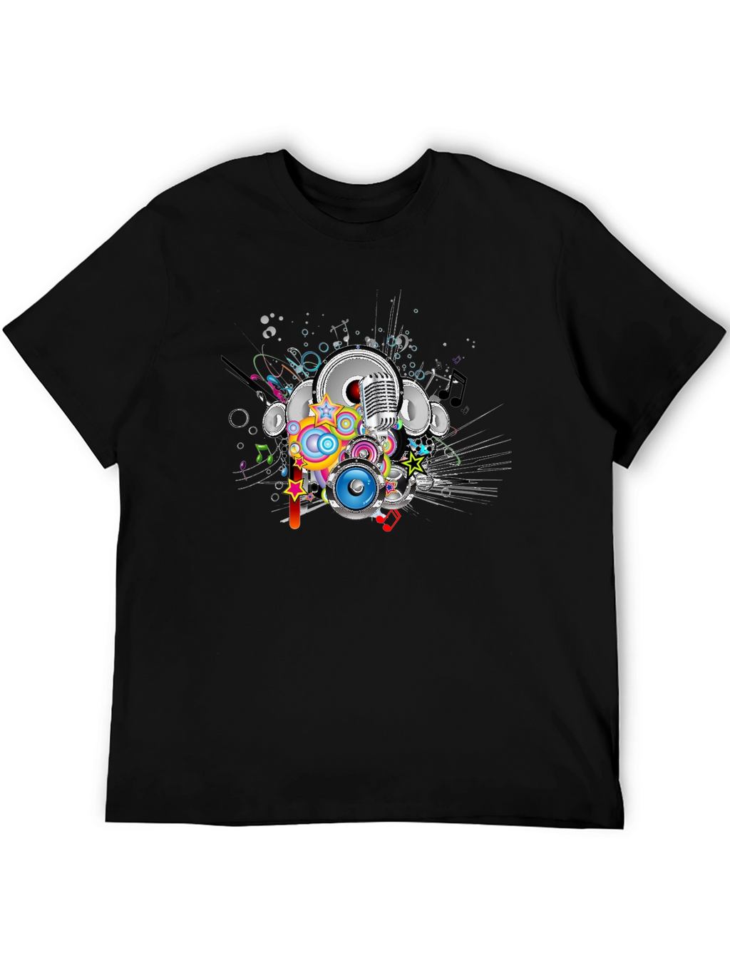 Retro Music Graphic Black T-Shirt
