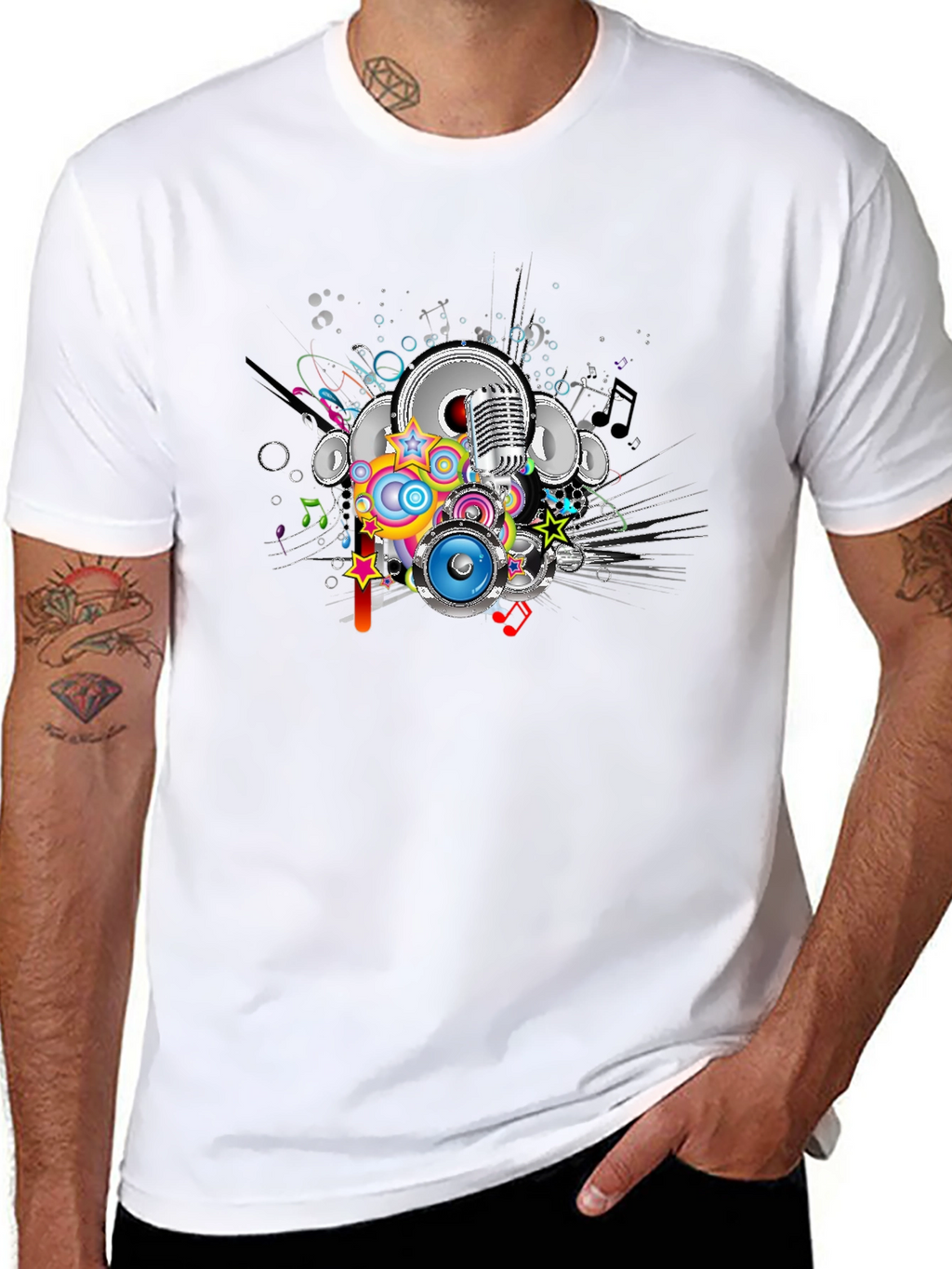 Retro Music Graphic Black T-Shirt
