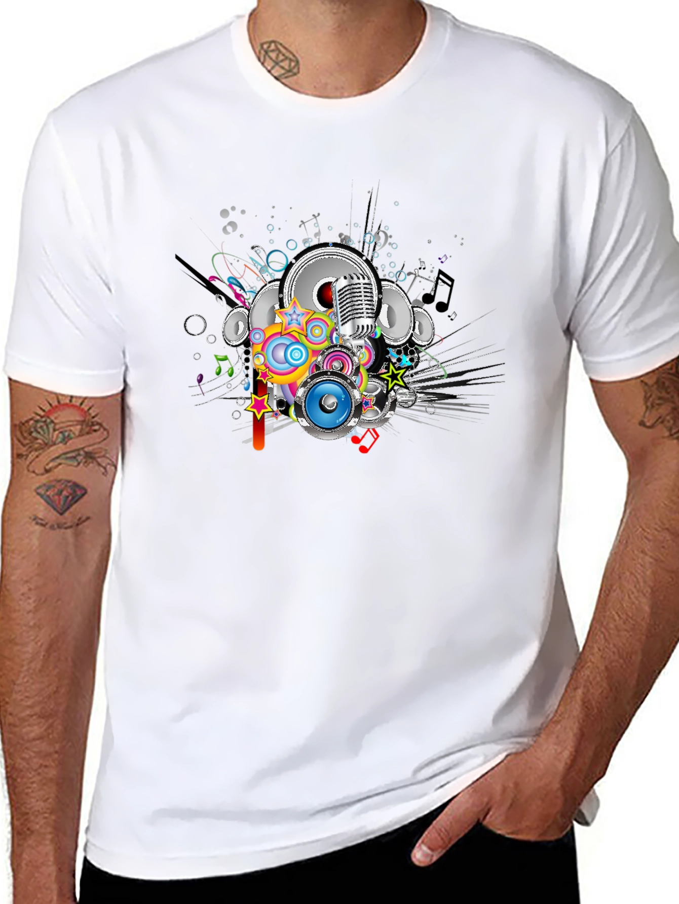 Retro Music Graphic Black T-Shirt