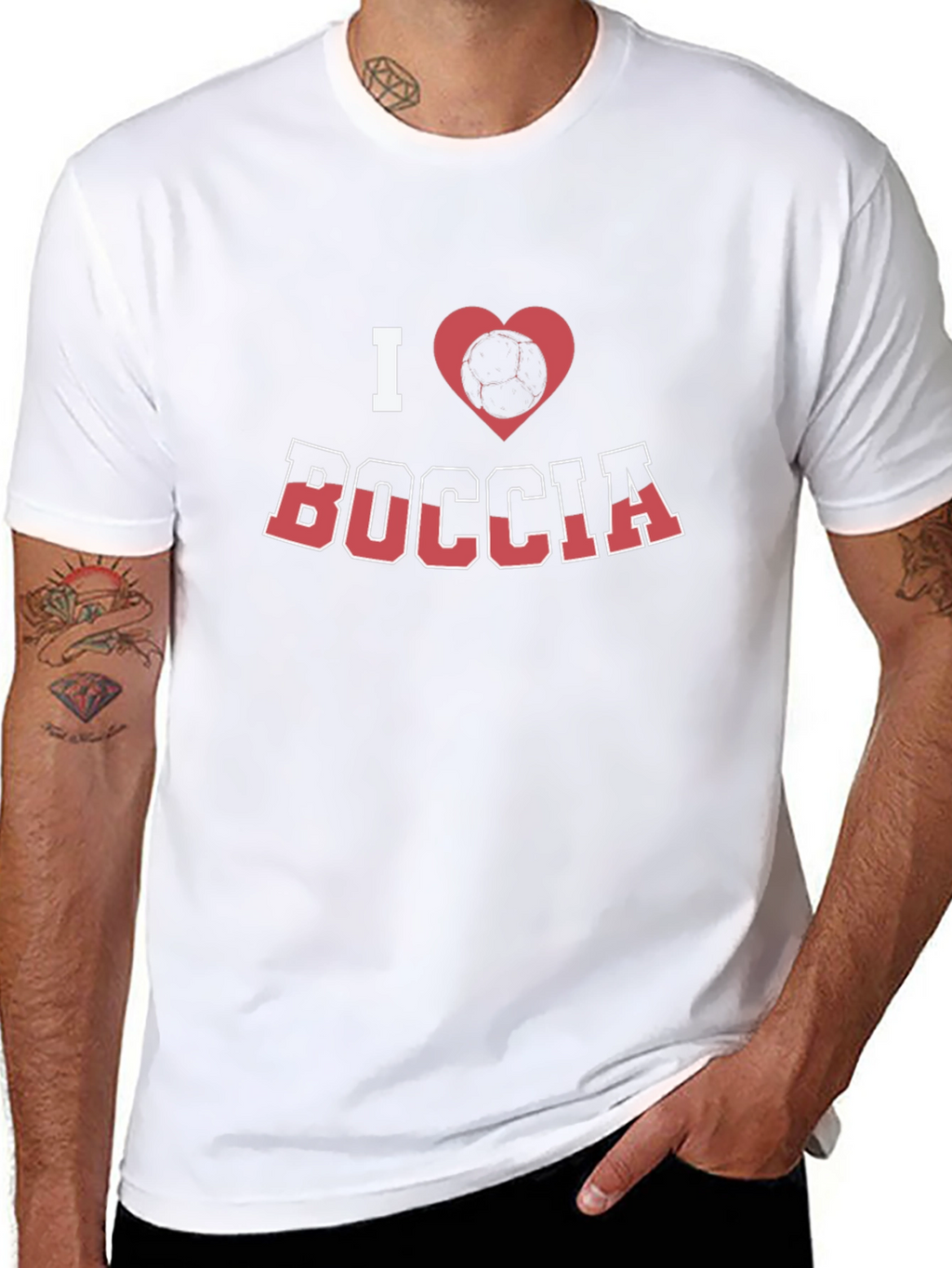 I Love Boccia T-Shirt - Bocce Ball Heart