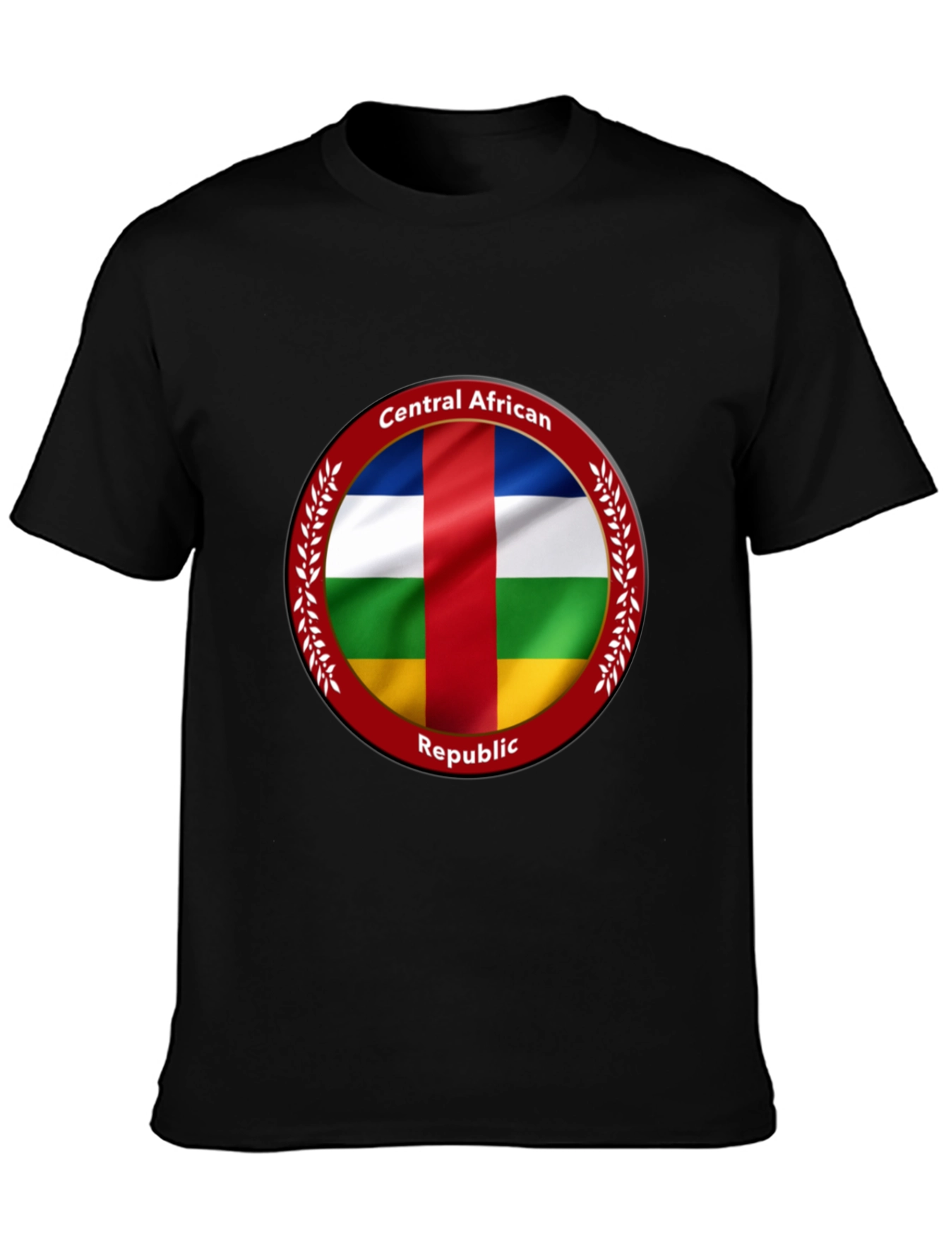 Central African Republic Flag T-Shirt - Black