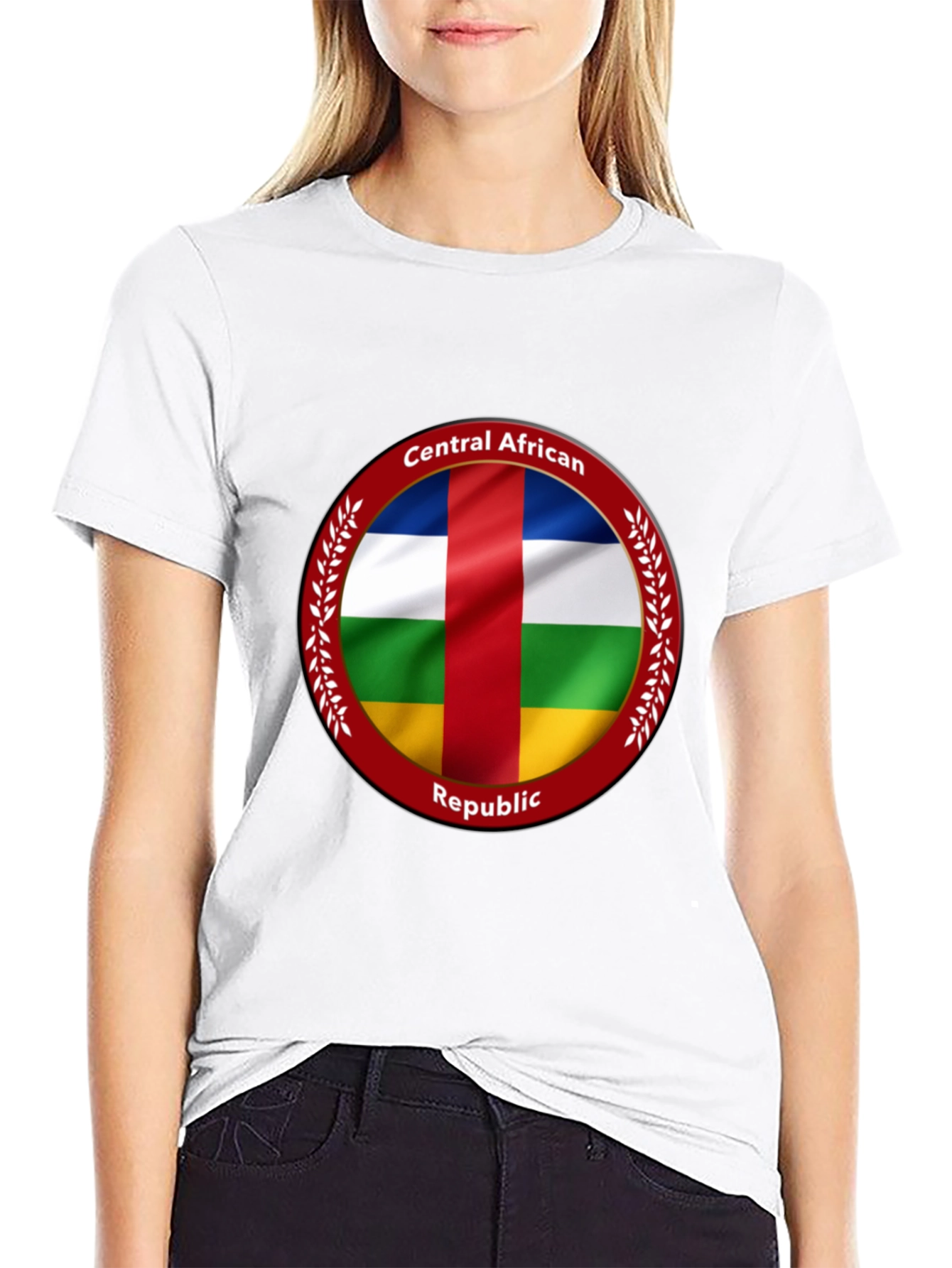Central African Republic Flag T-Shirt - Black