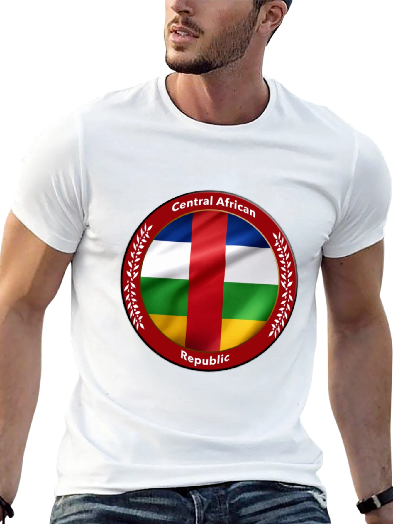 Central African Republic Flag T-Shirt - Black