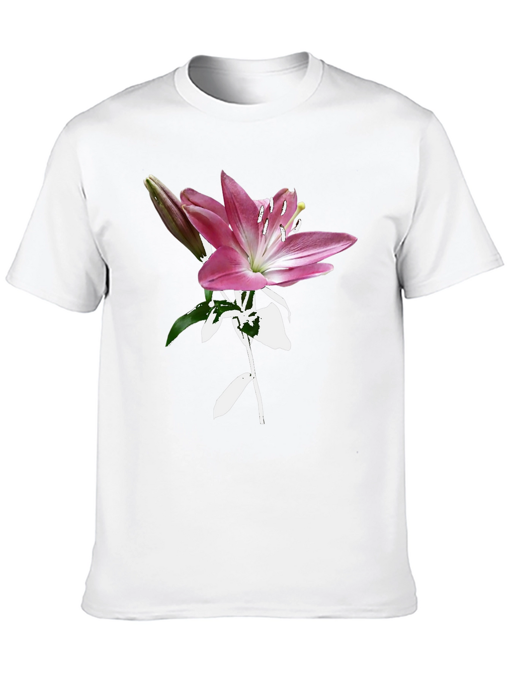 Floral Lily Graphic Tee - Trendy Black T-Shirt