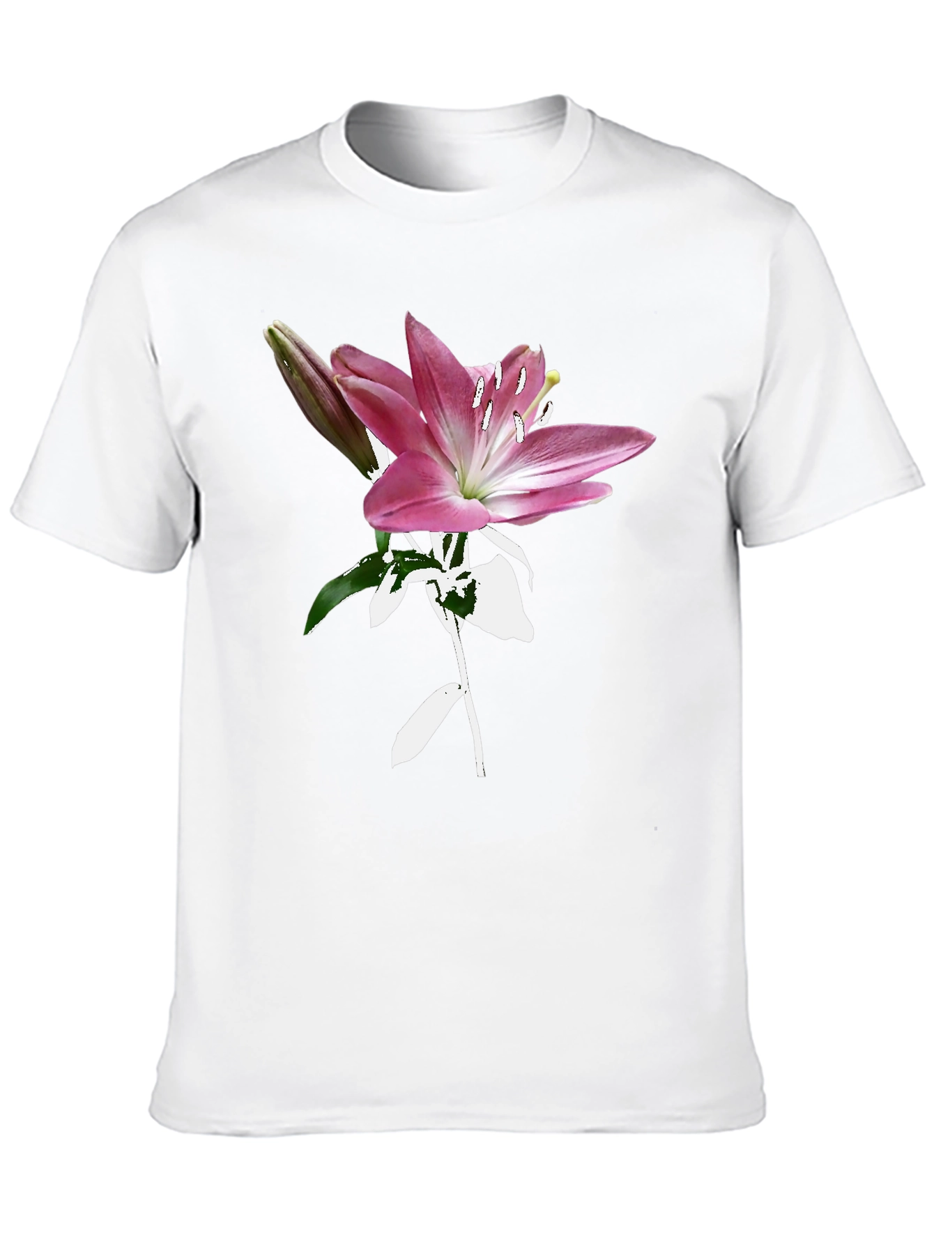 Floral Lily Graphic Tee - Trendy Black T-Shirt