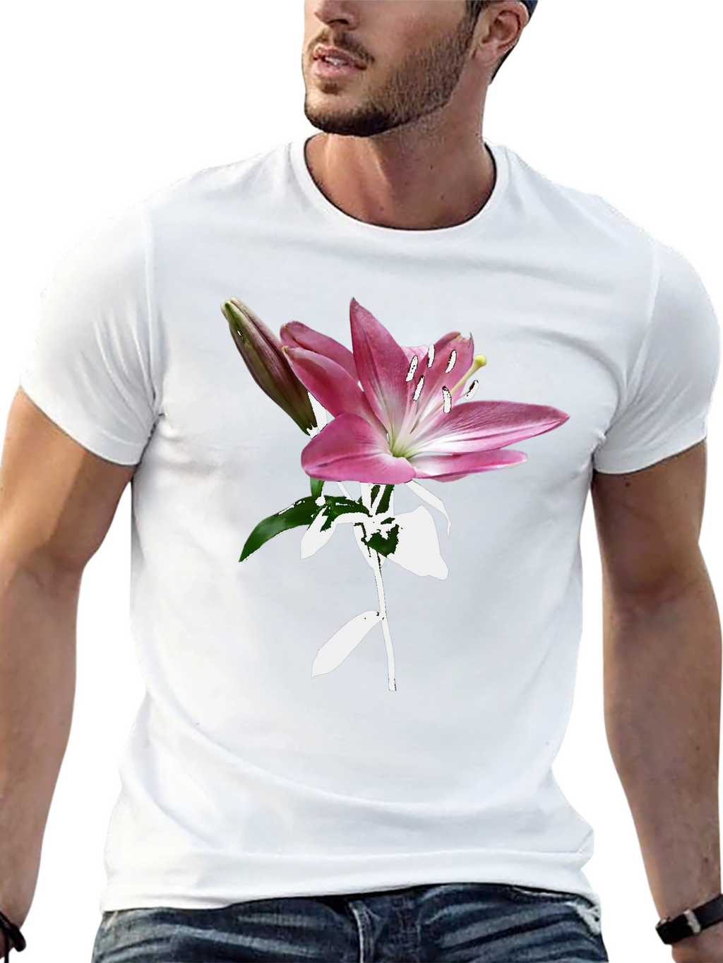 Floral Lily Graphic Tee - Trendy Black T-Shirt