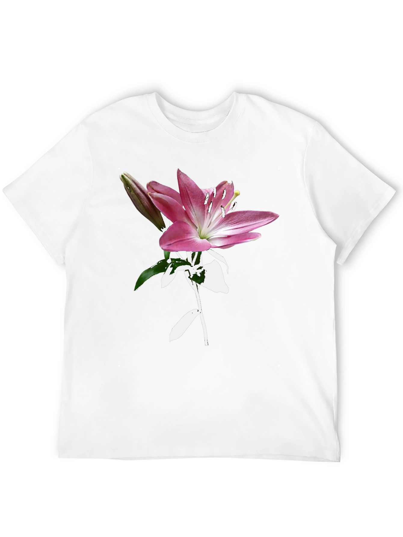 Floral Lily Graphic Tee - Trendy Black T-Shirt