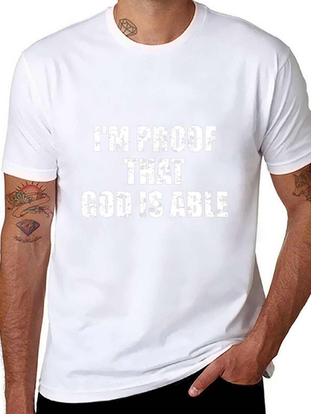 Im Proof God is Able Black T-Shirt