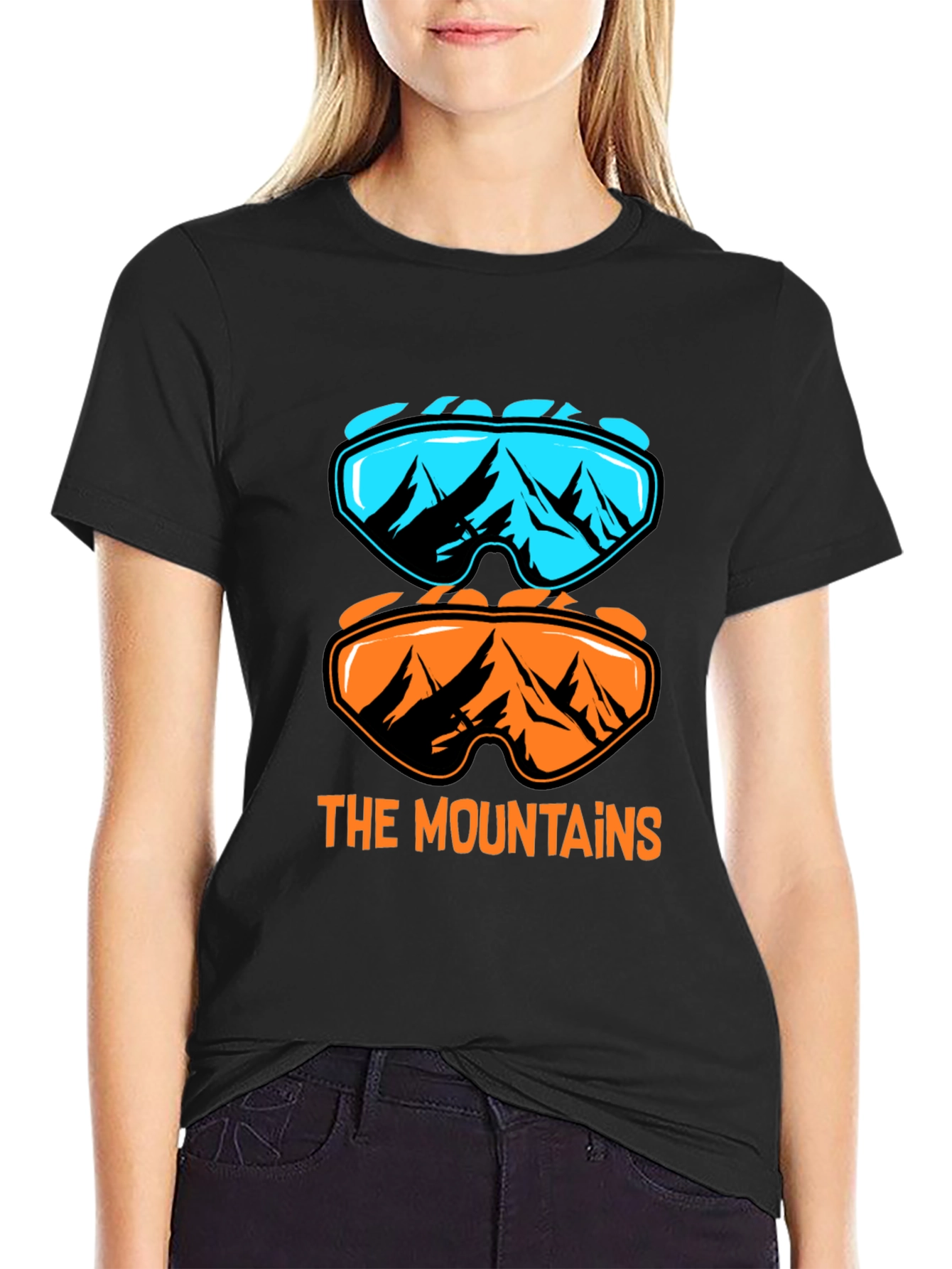 Mountains Graphic Tee - Ski Goggles Design T-Shirt