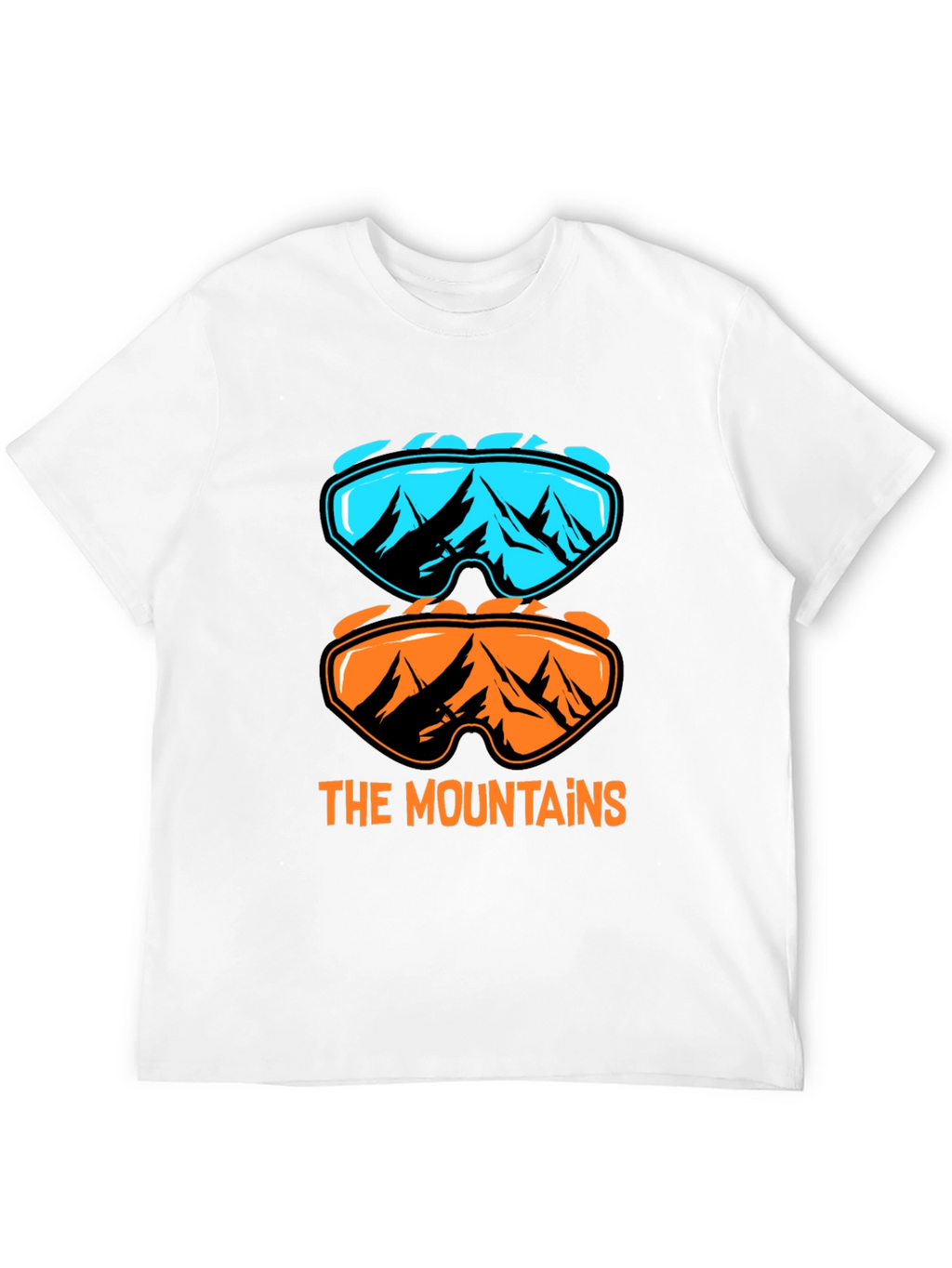 Mountains Graphic Tee - Ski Goggles Design T-Shirt