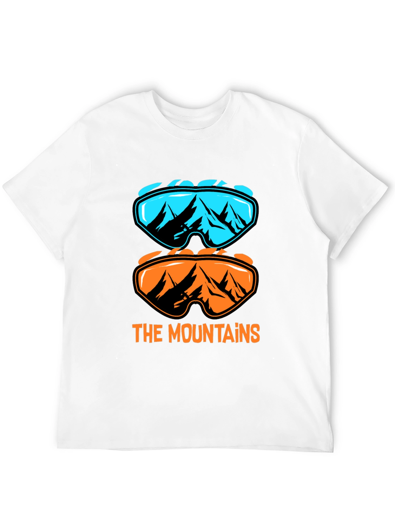 Mountains Graphic Tee - Ski Goggles Design T-Shirt