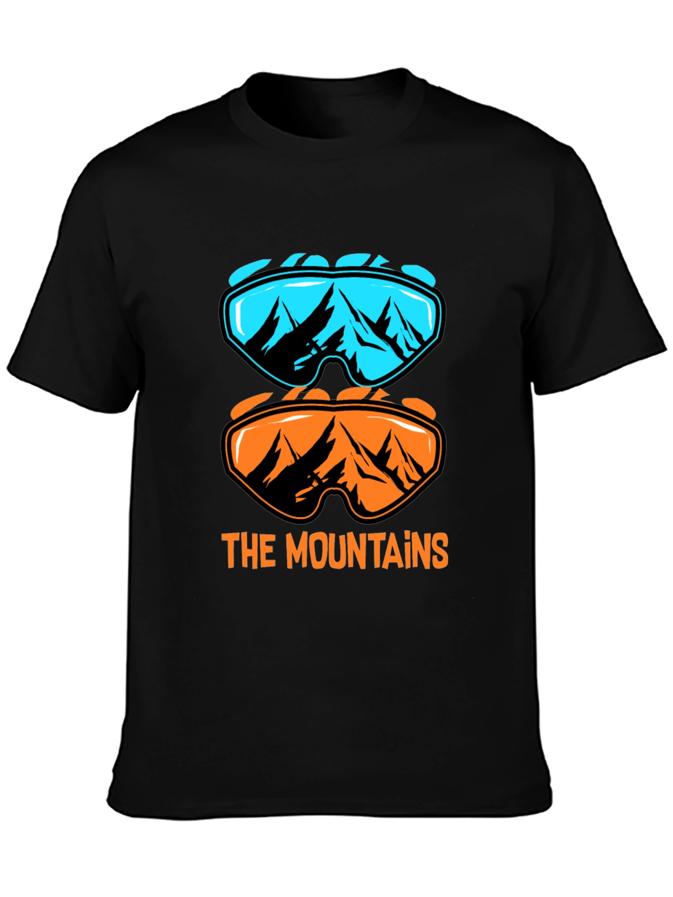 Mountains Graphic Tee - Ski Goggles Design T-Shirt
