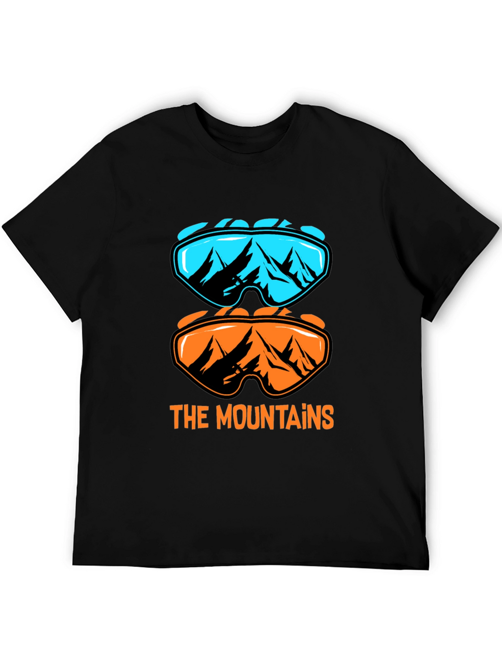 Mountains Graphic Tee - Ski Goggles Design T-Shirt