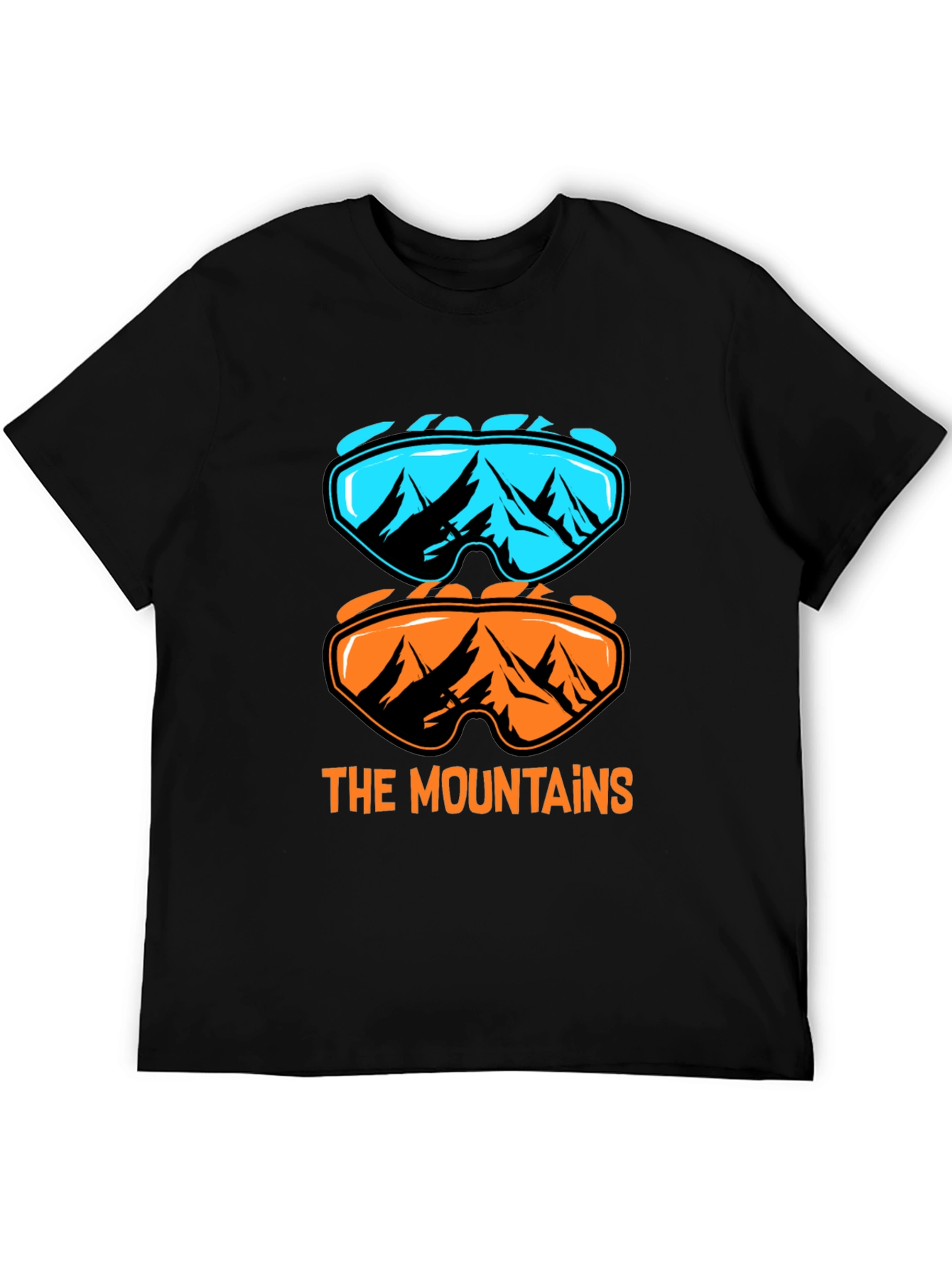 Mountains Graphic Tee - Ski Goggles Design T-Shirt