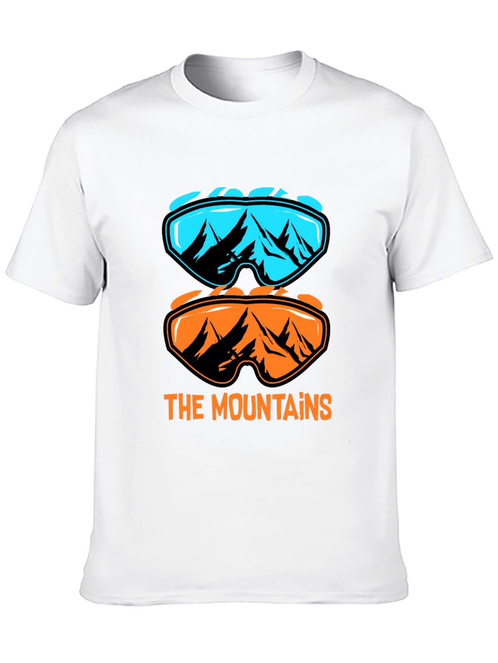 Mountains Graphic Tee - Ski Goggles Design T-Shirt