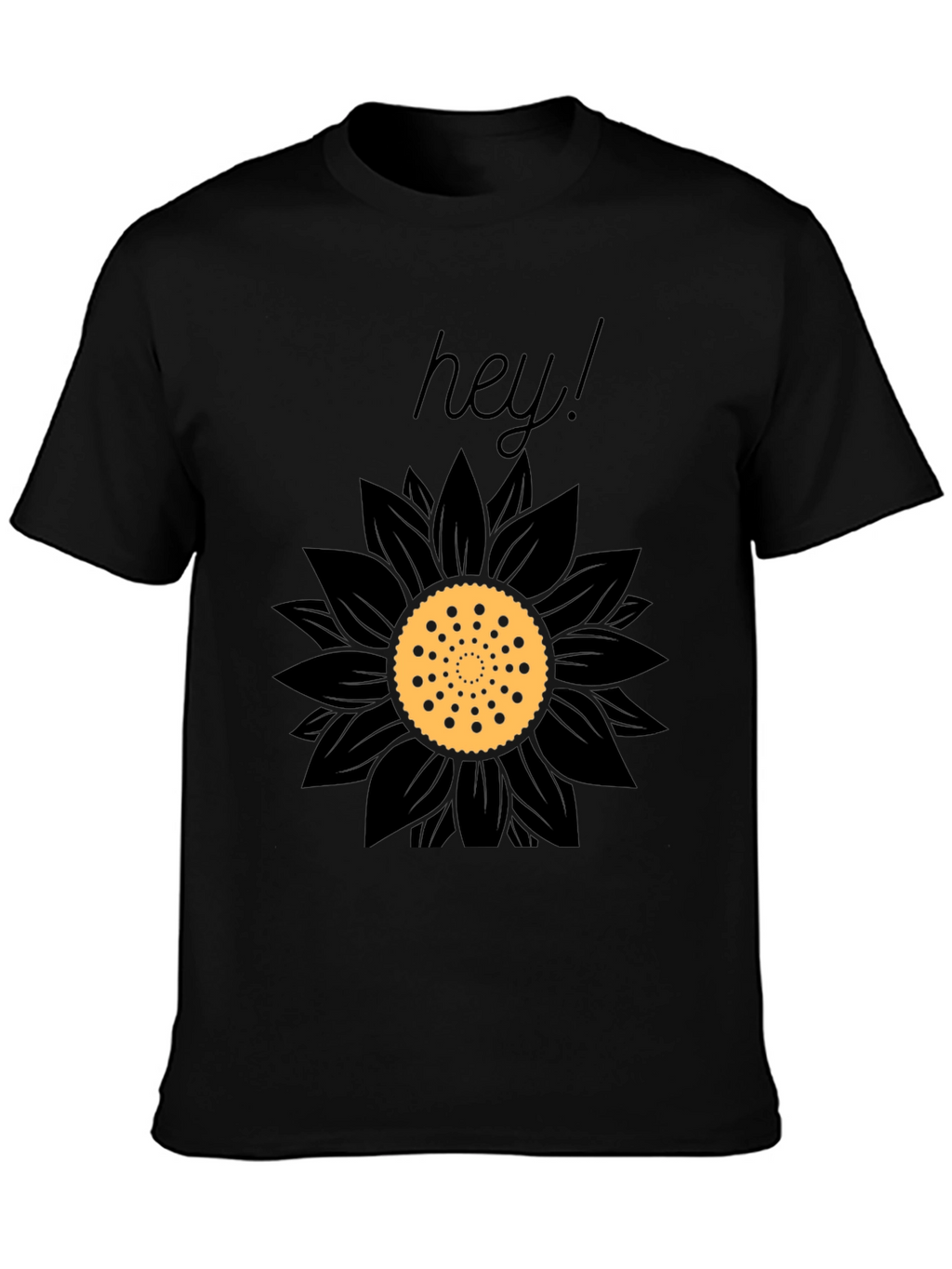 Black Hey Sunflower Graphic Tee