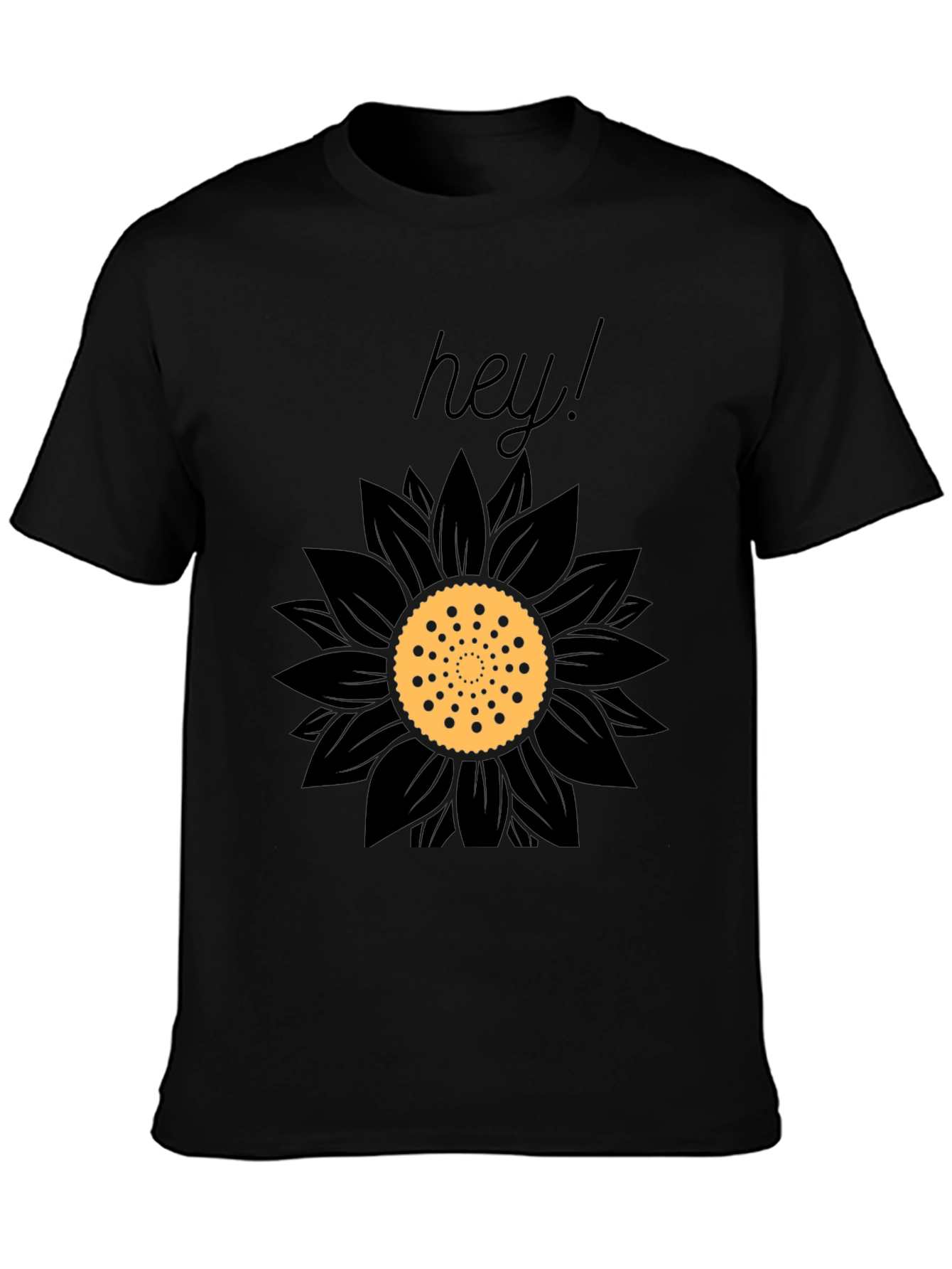 Black Hey Sunflower Graphic Tee