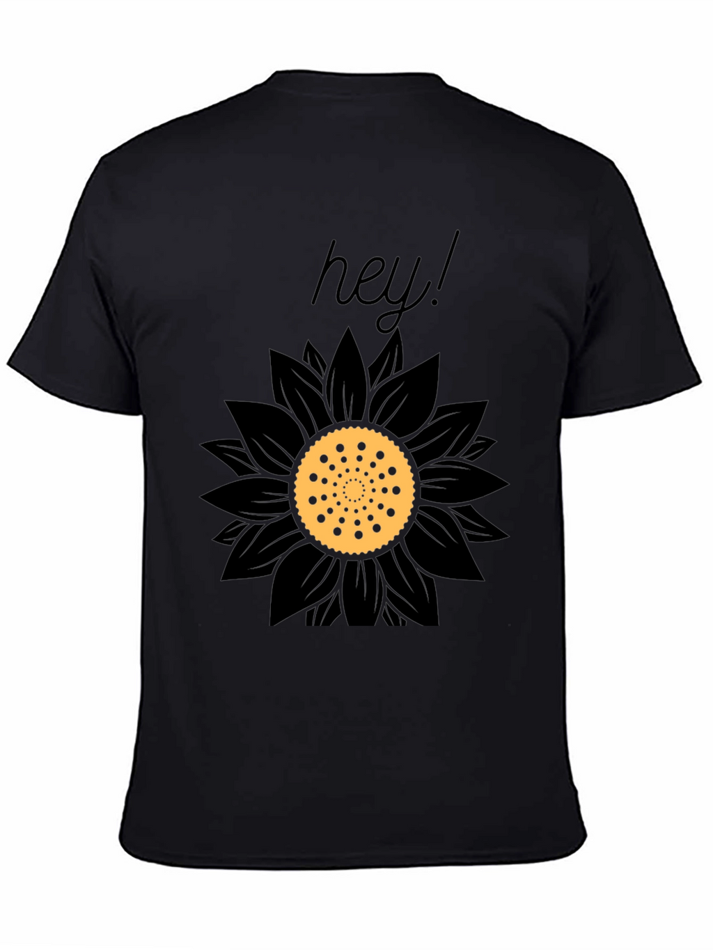 Black Hey Sunflower Graphic Tee