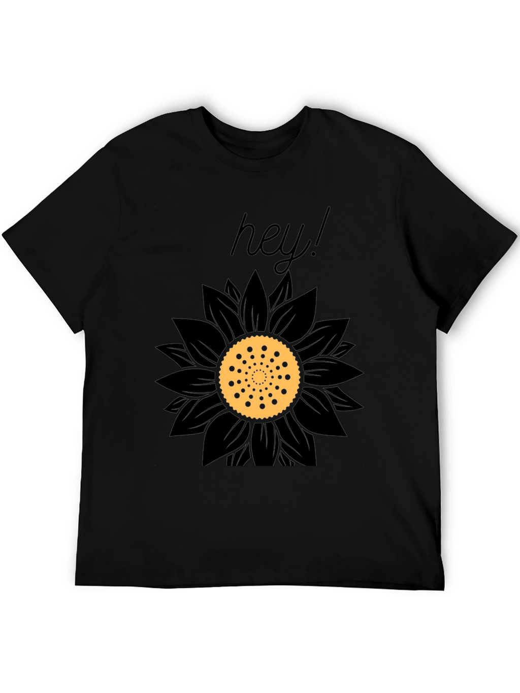 Black Hey Sunflower Graphic Tee