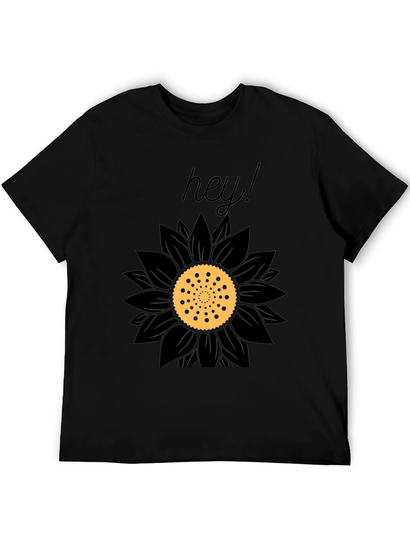 Black Hey Sunflower Graphic Tee