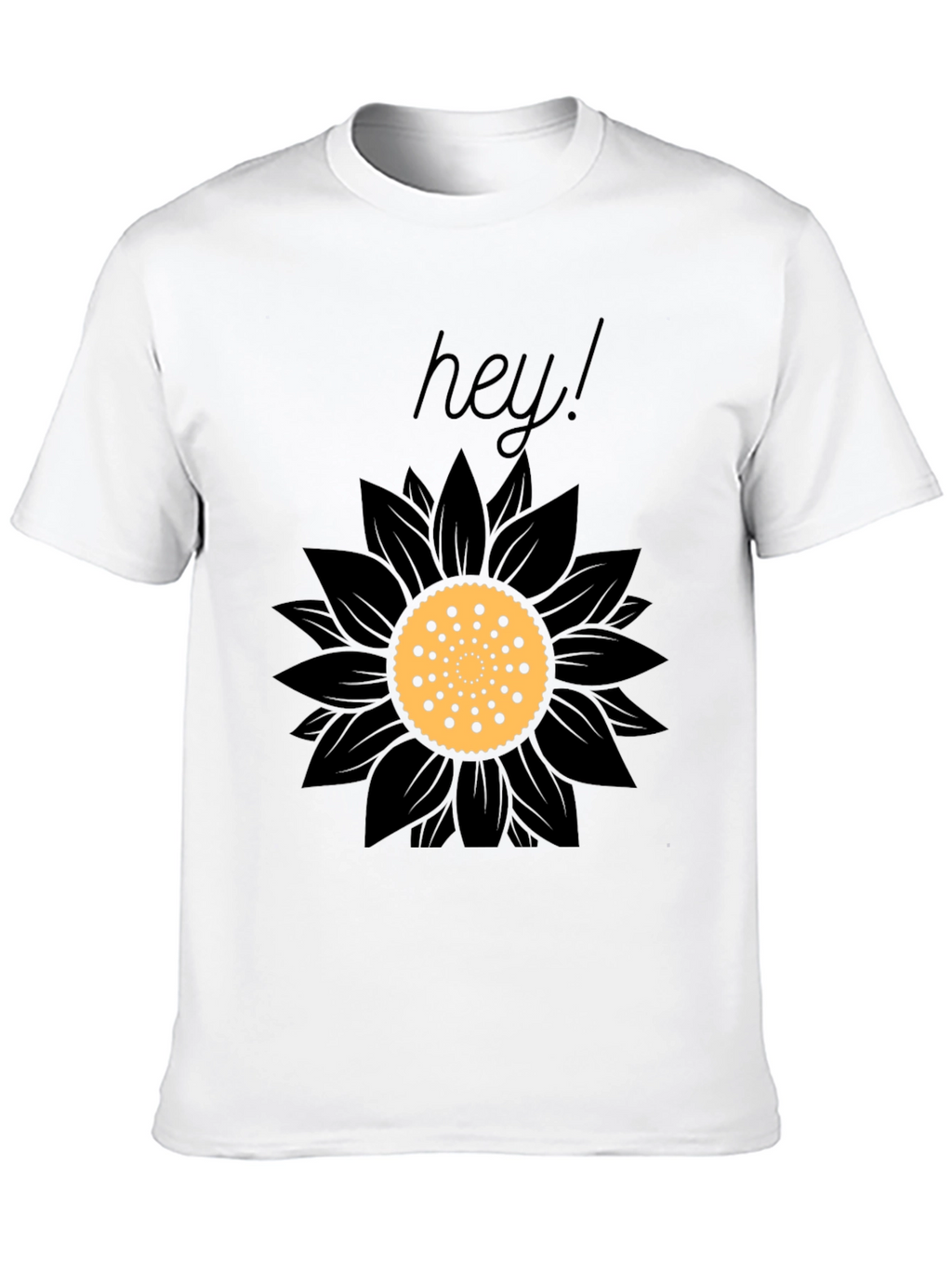 Black Hey Sunflower Graphic Tee