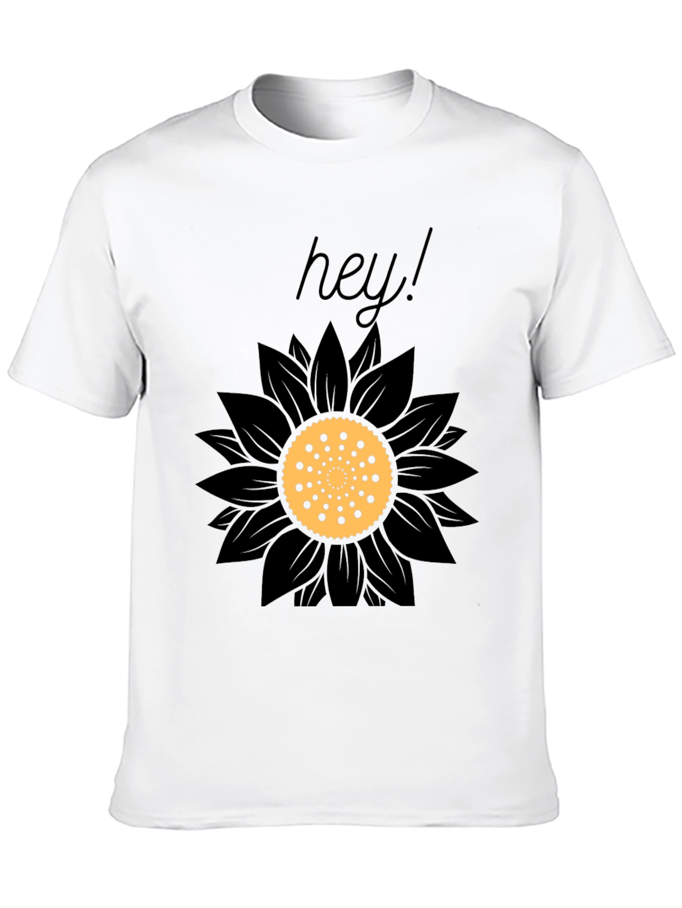 Black Hey Sunflower Graphic Tee