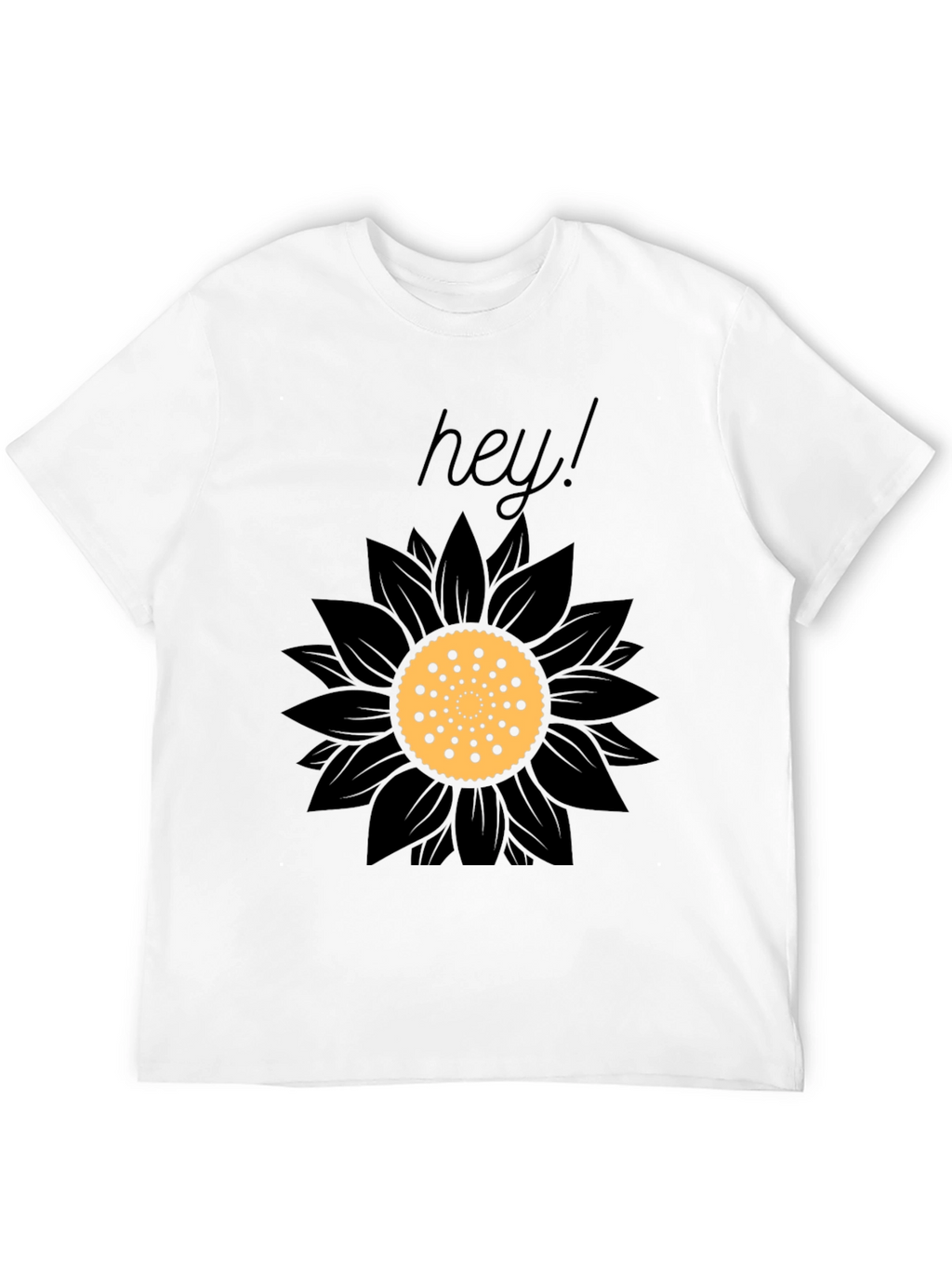 Black Hey Sunflower Graphic Tee