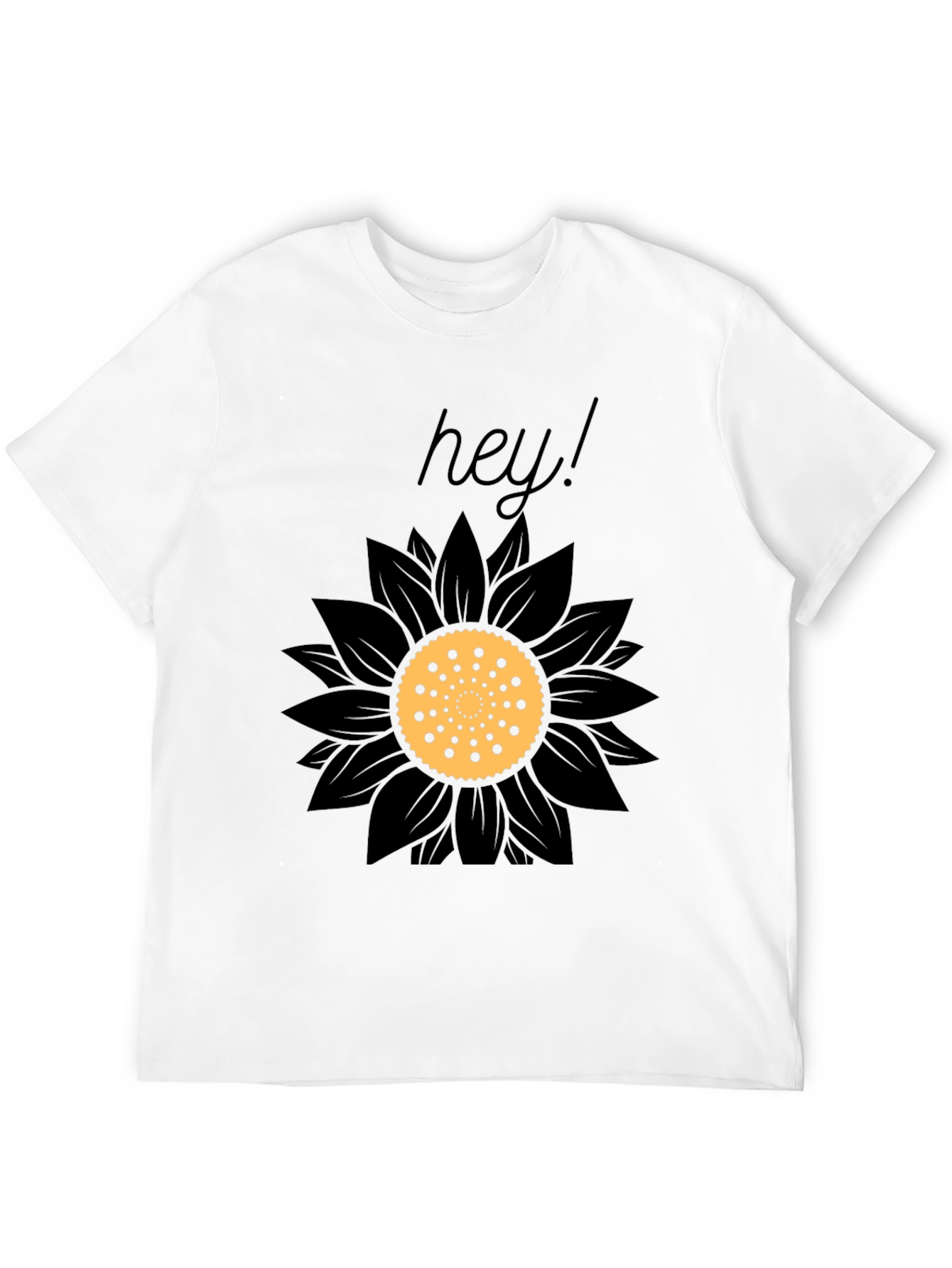 Black Hey Sunflower Graphic Tee