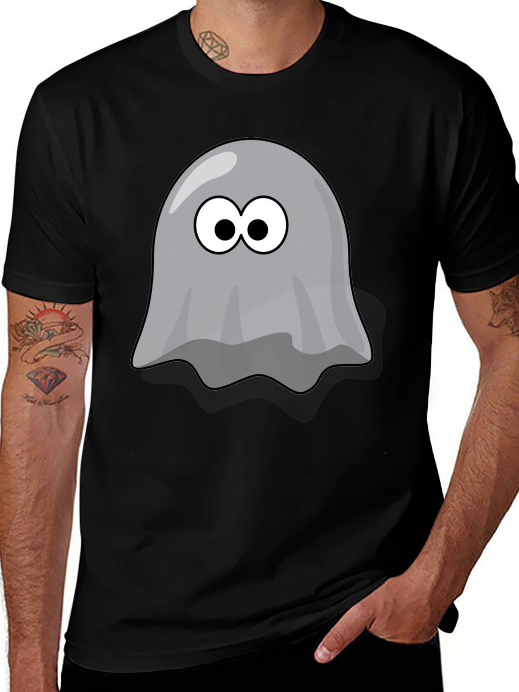 Spooky Cute Ghost Graphic Tee - Halloween Shirt