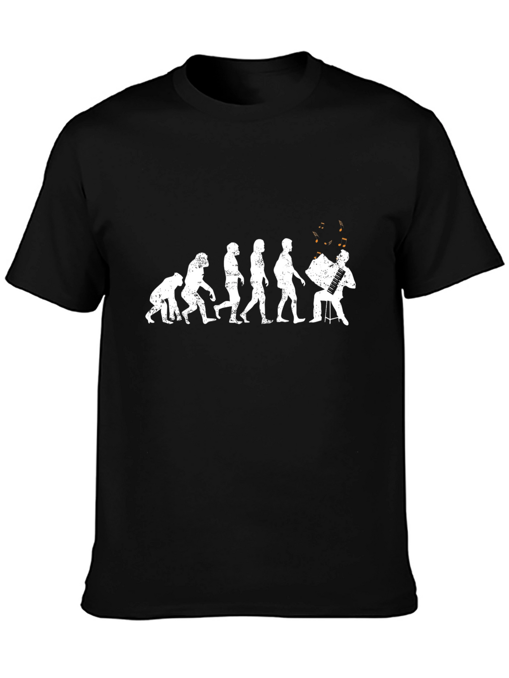 Evolution Accordion Player T-Shirt - Black