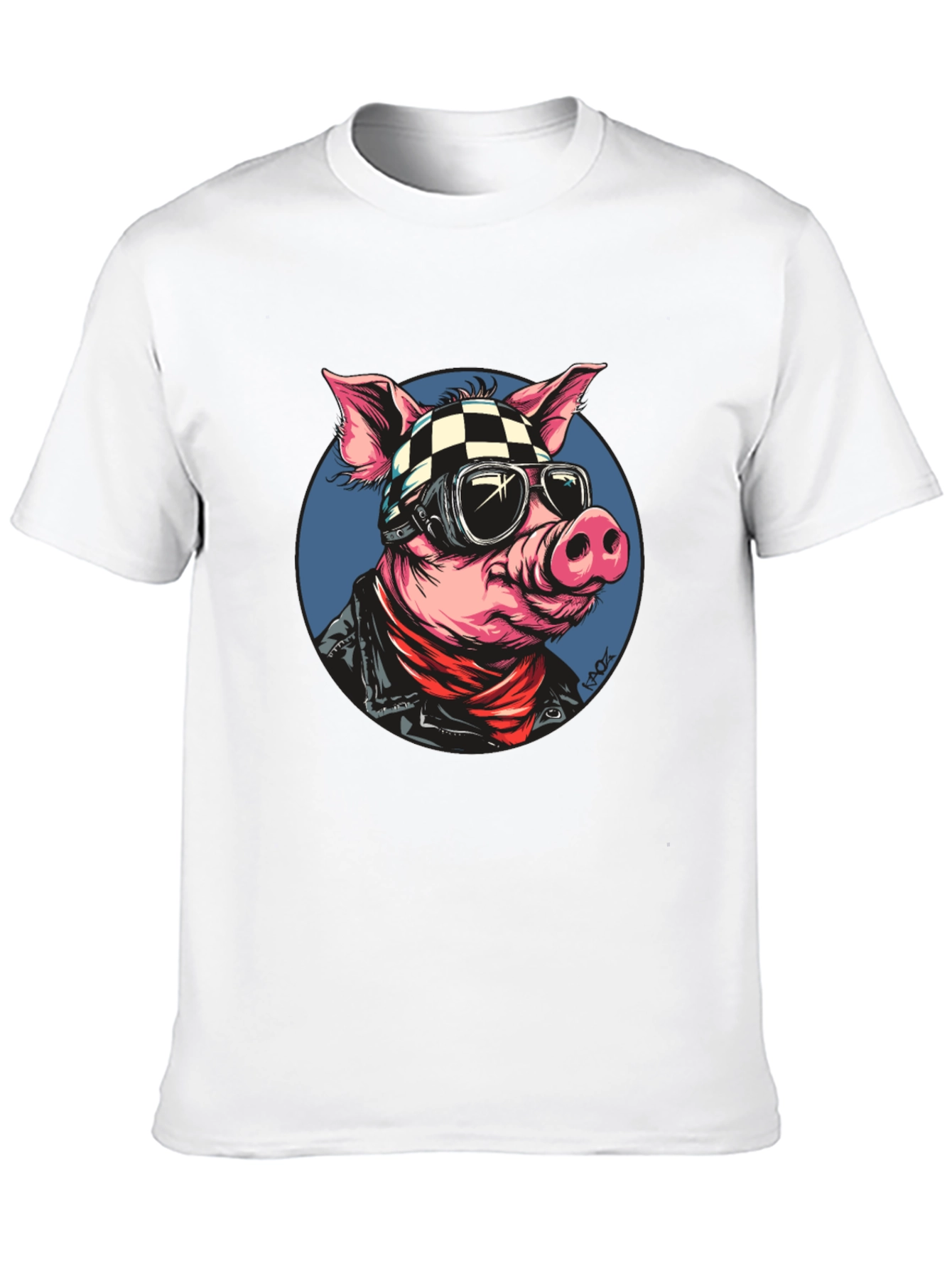 Cool Pig Rider T-Shirt - Black Cotton Tee