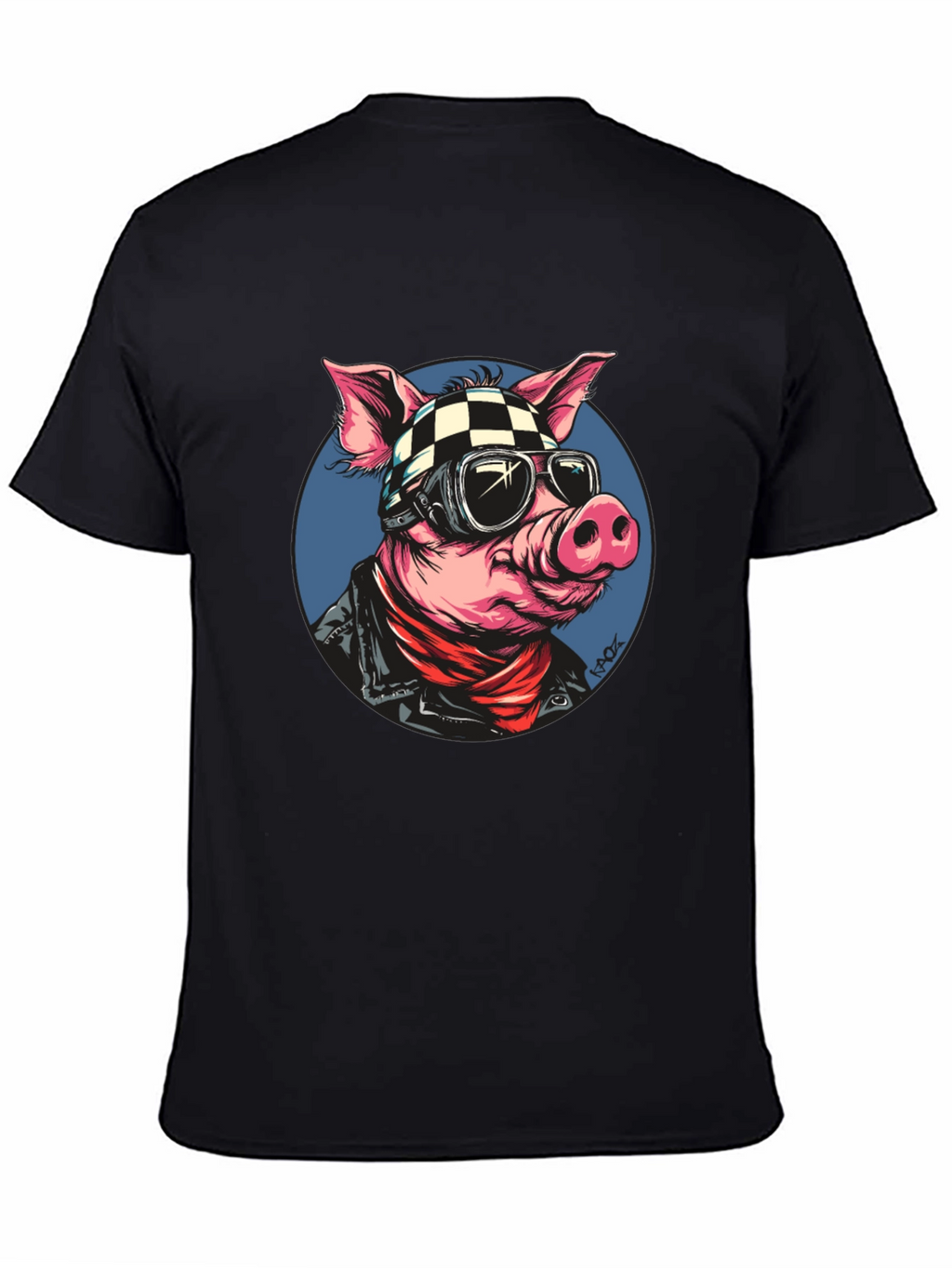 Cool Pig Rider T-Shirt - Black Cotton Tee