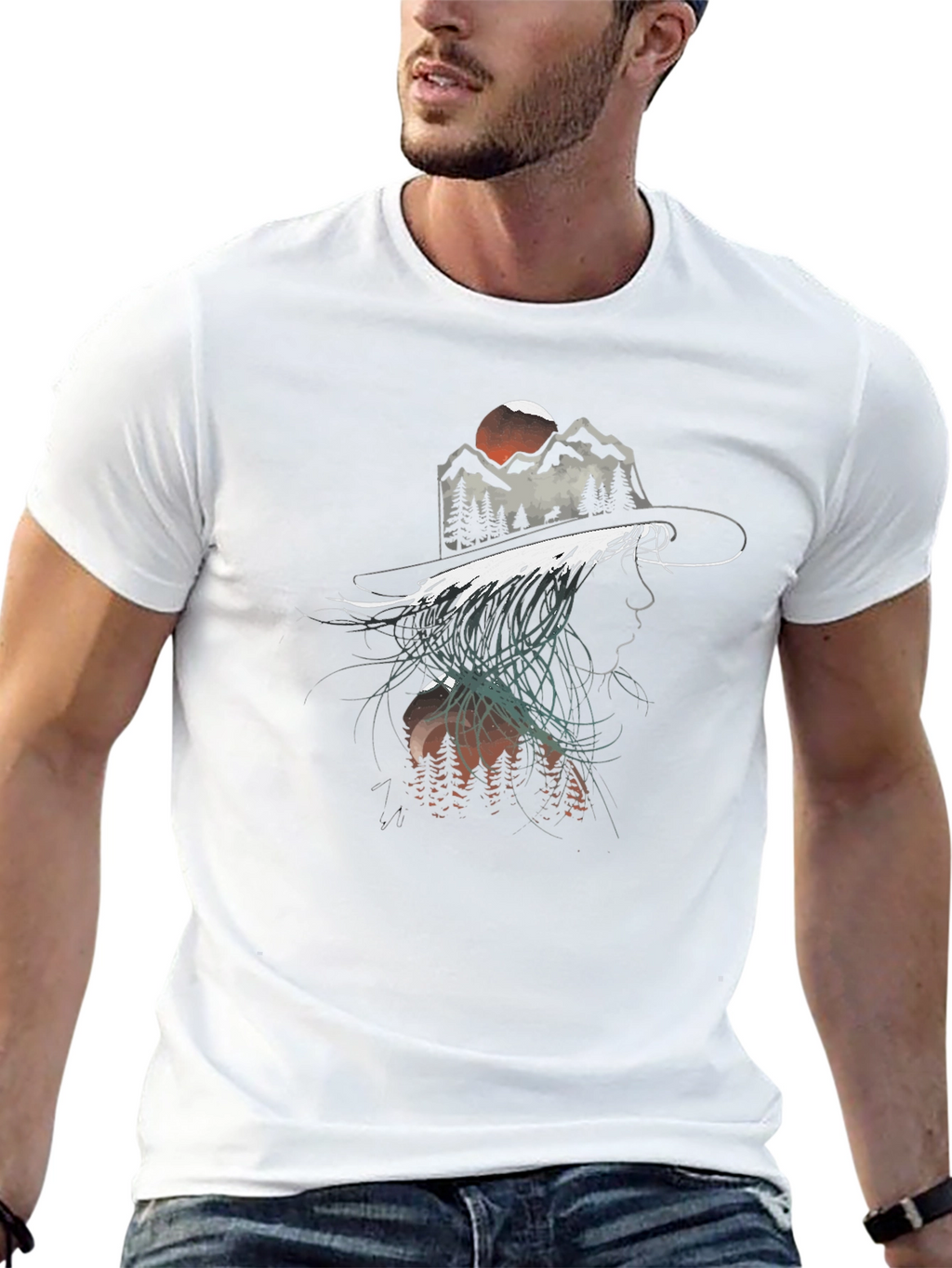 Mountain Silhouette Graphic Tee - Unisex Black T-Shirt