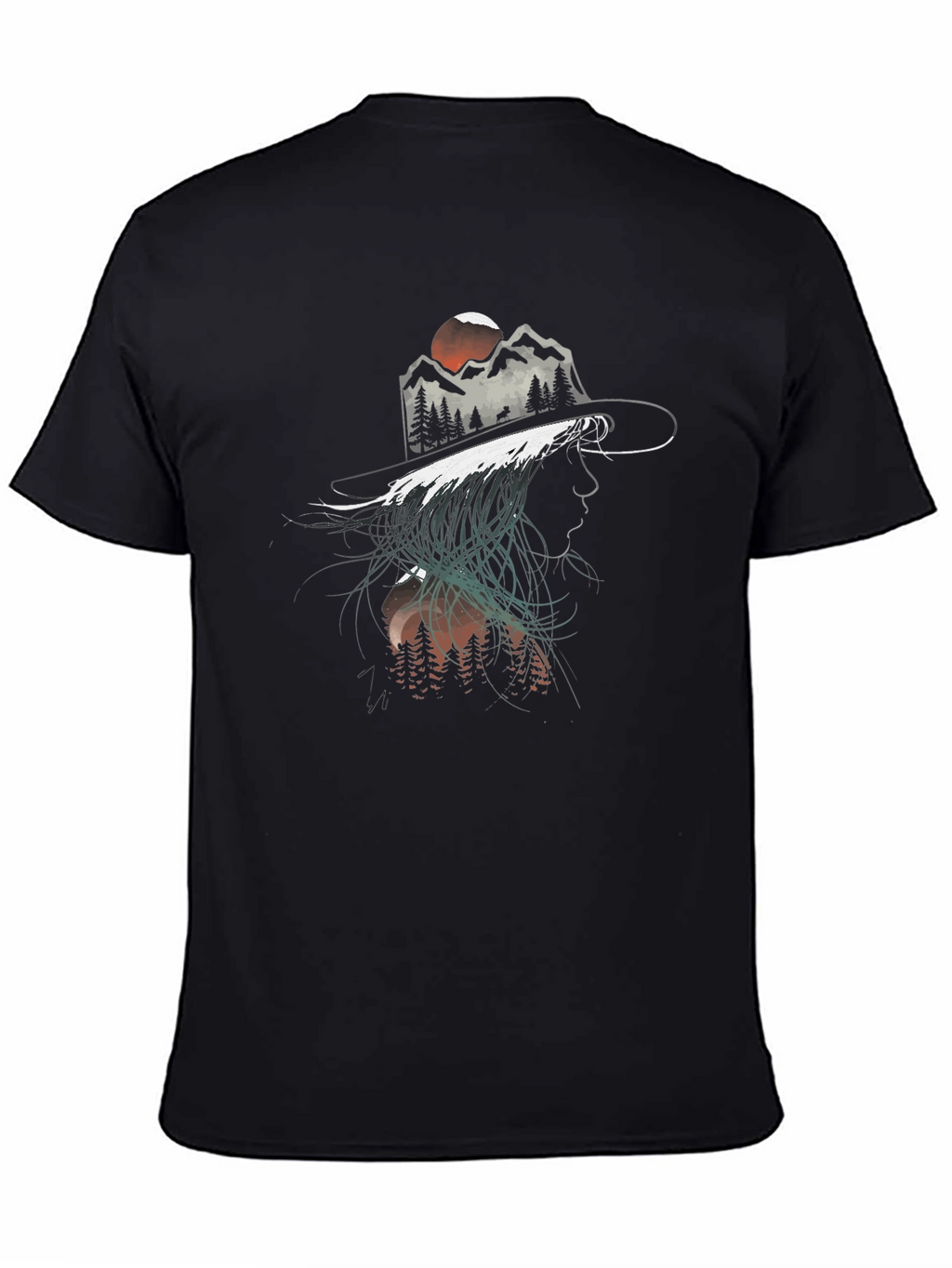 Mountain Silhouette Graphic Tee - Unisex Black T-Shirt