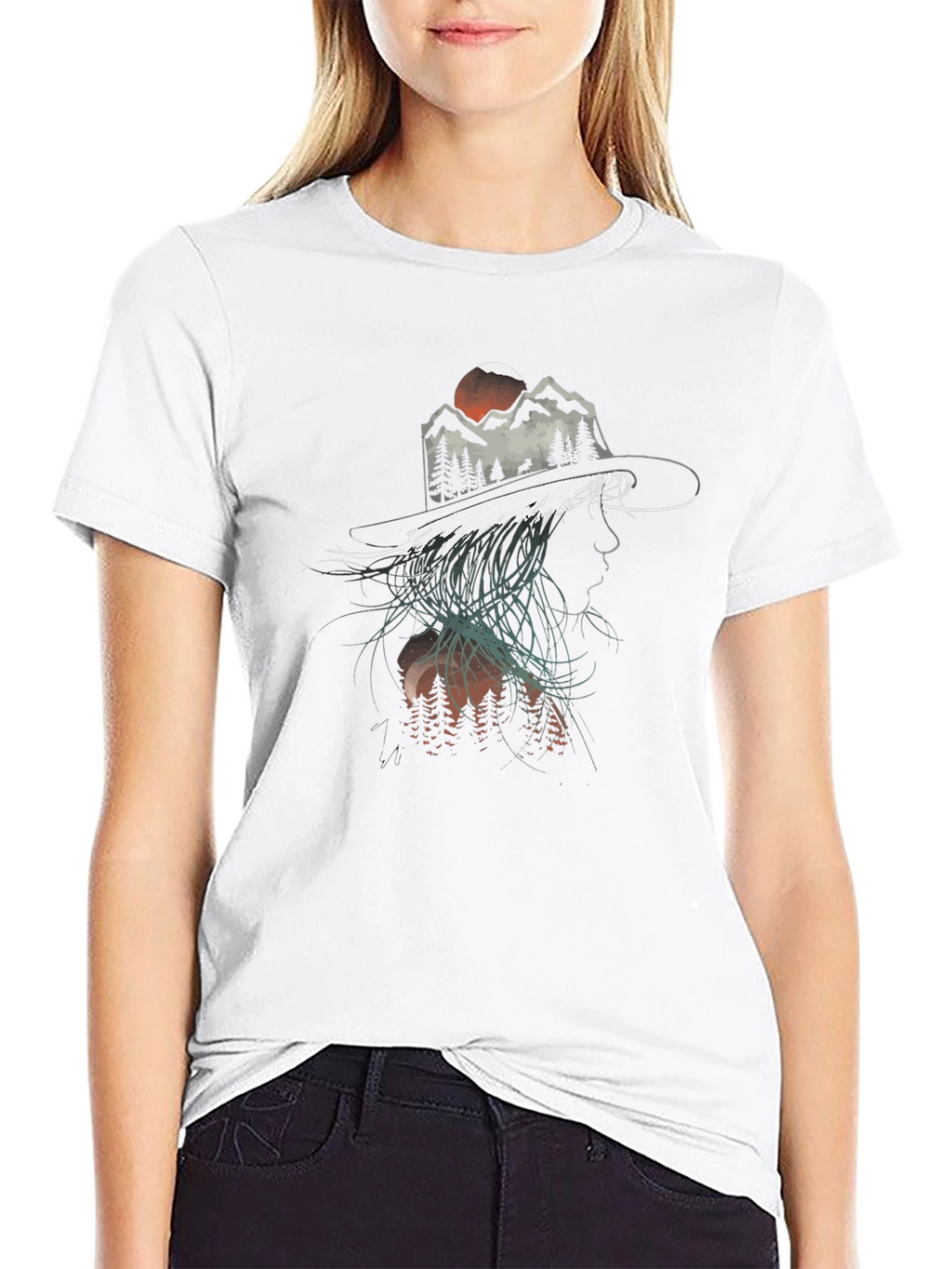 Mountain Silhouette Graphic Tee - Unisex Black T-Shirt
