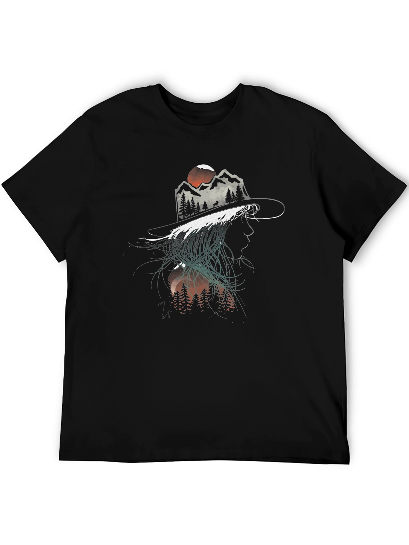 Mountain Silhouette Graphic Tee - Unisex Black T-Shirt
