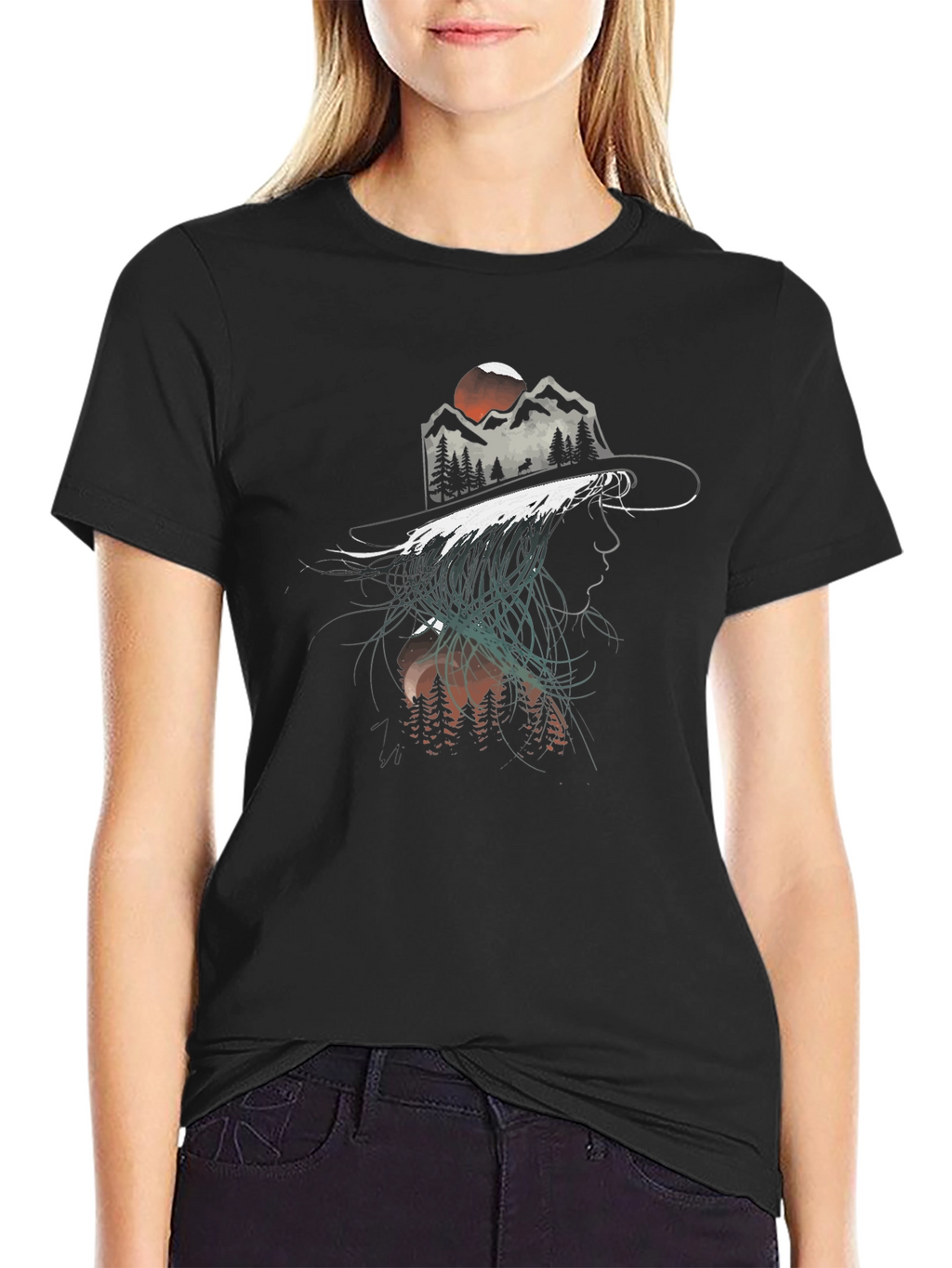 Mountain Silhouette Graphic Tee - Unisex Black T-Shirt