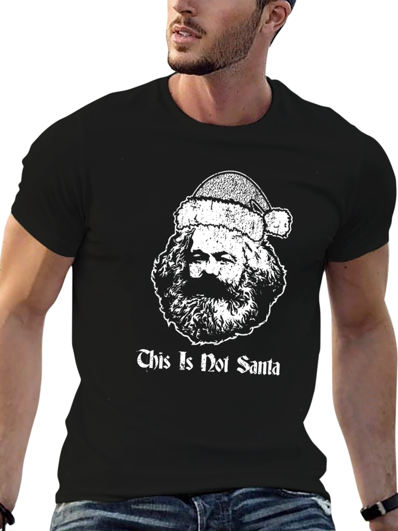 Marx Santa Black T-Shirt -  Holiday Humor Tee