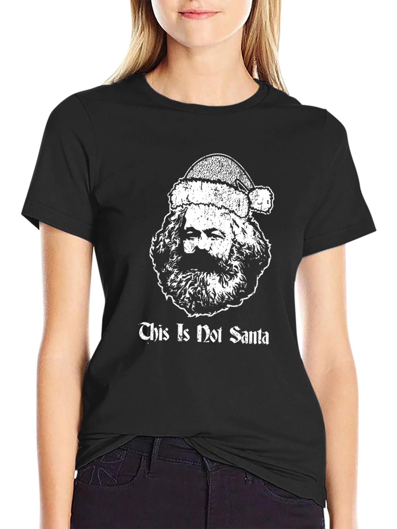 Marx Santa Black T-Shirt -  Holiday Humor Tee