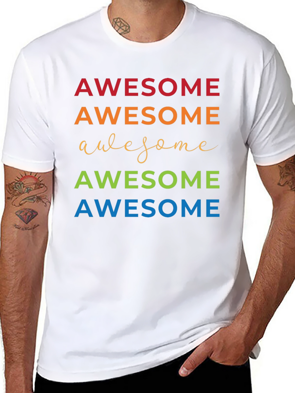 Awesome Graphic Tee - Stylish Mens Black T-Shirt