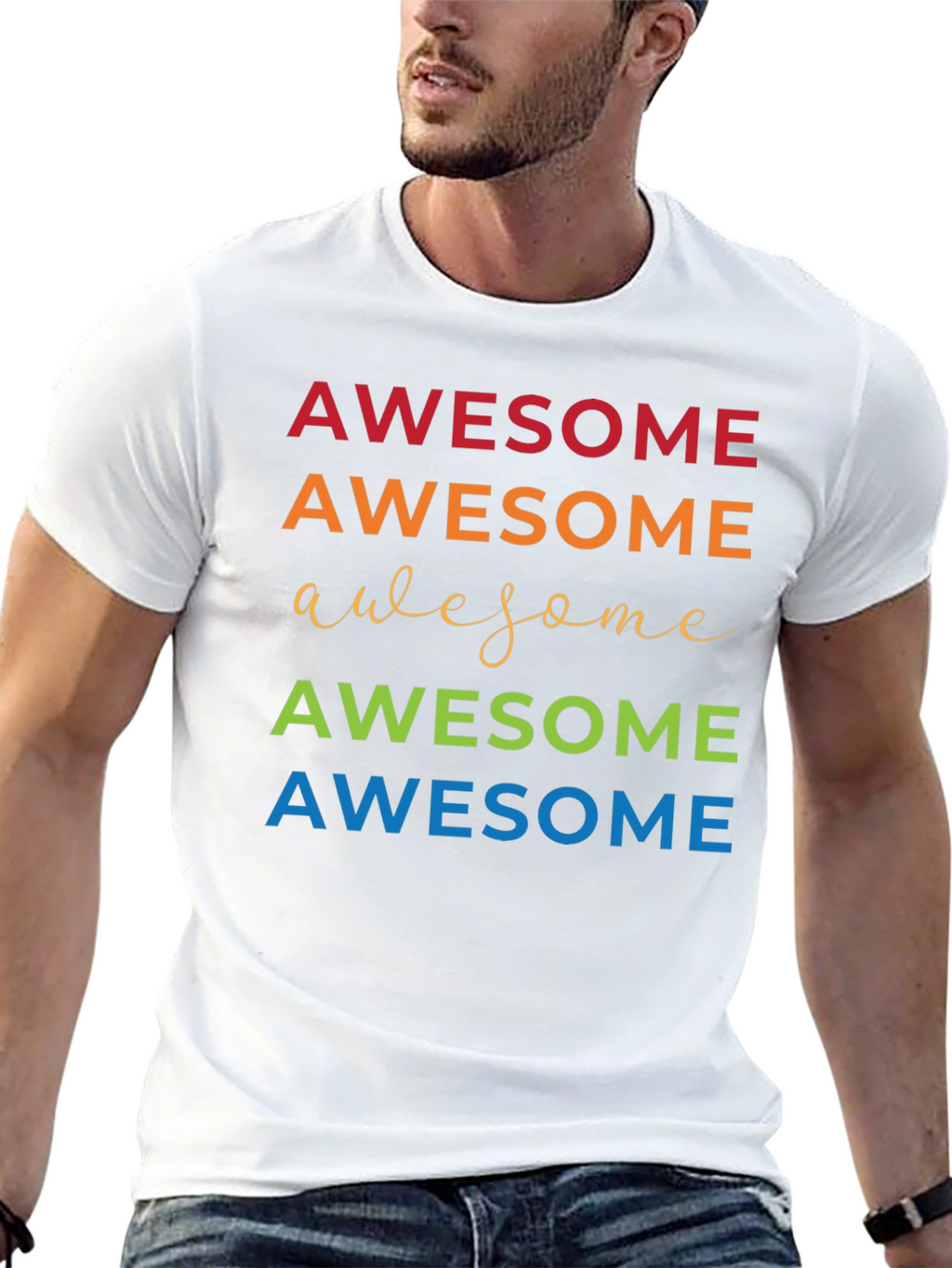 Awesome Graphic Tee - Stylish Mens Black T-Shirt