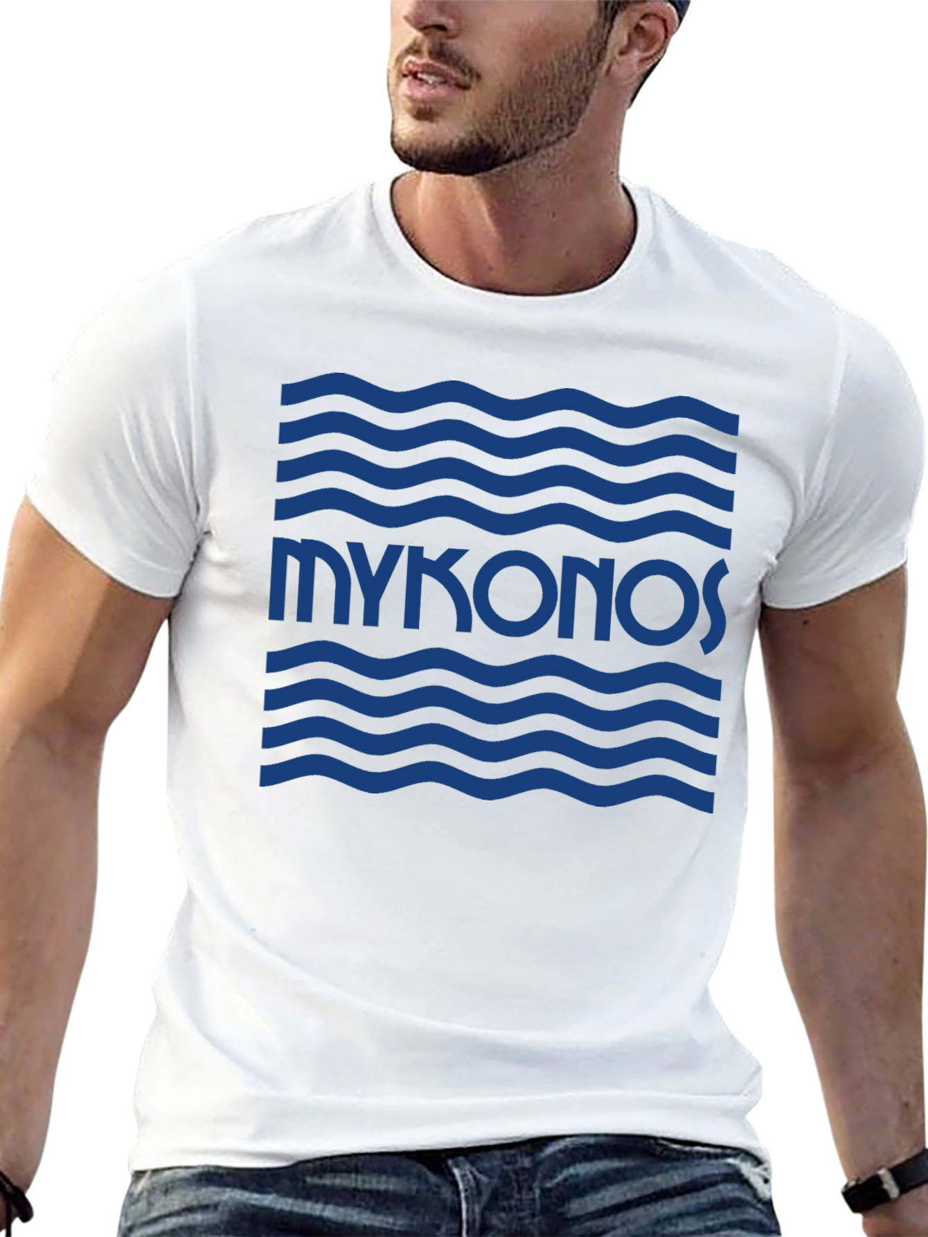 Mykonos Wave T-Shirt - Island Vibes
