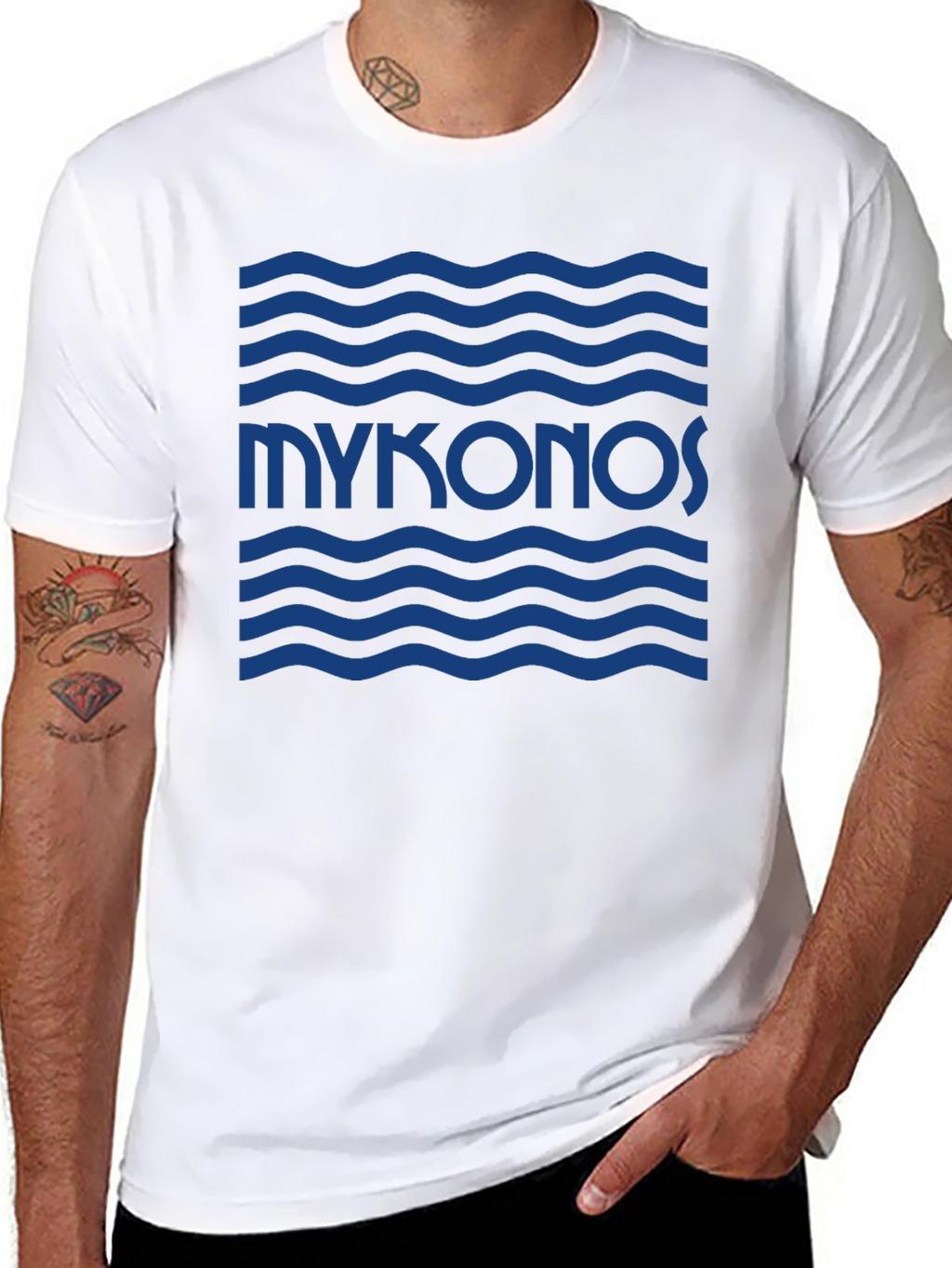 Mykonos Wave T-Shirt - Island Vibes
