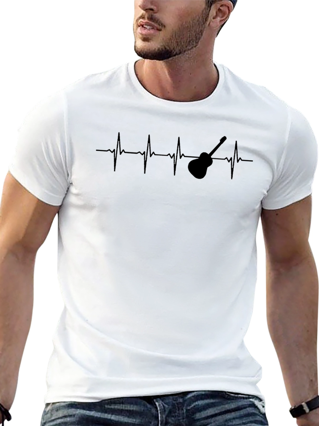 Guitar Heartbeat T-Shirt - Musicians Style